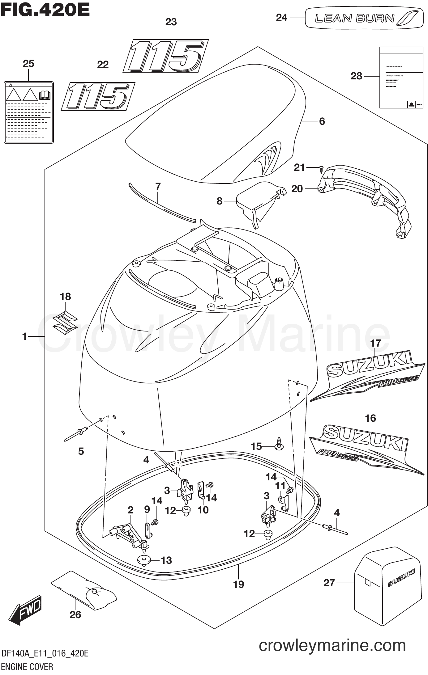 Suzuki Marine DF140AT 610001~ - ENGINE COVER (DF115AZ E40)