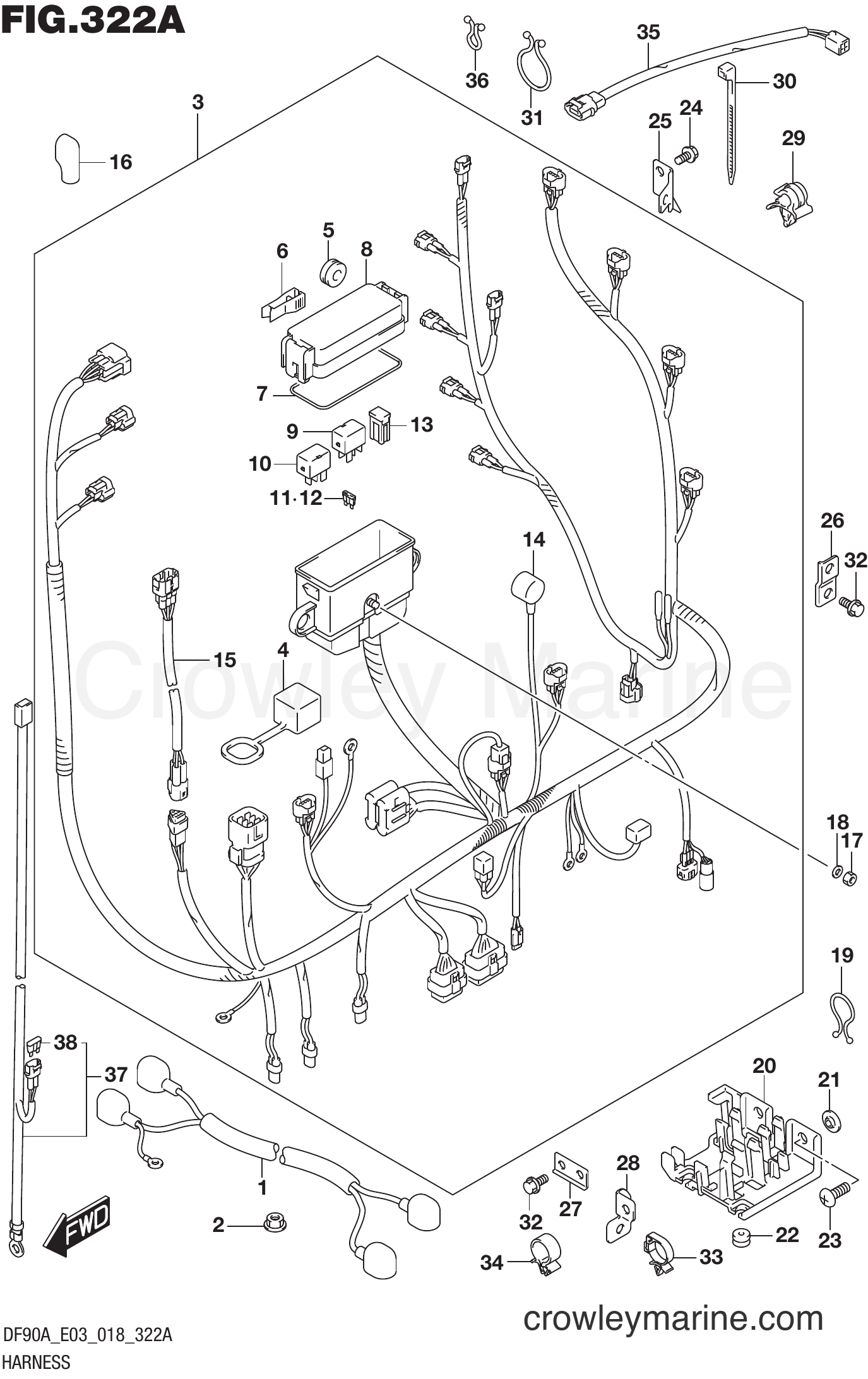 Suzuki Marine DF90A 810001~ - HARNESS