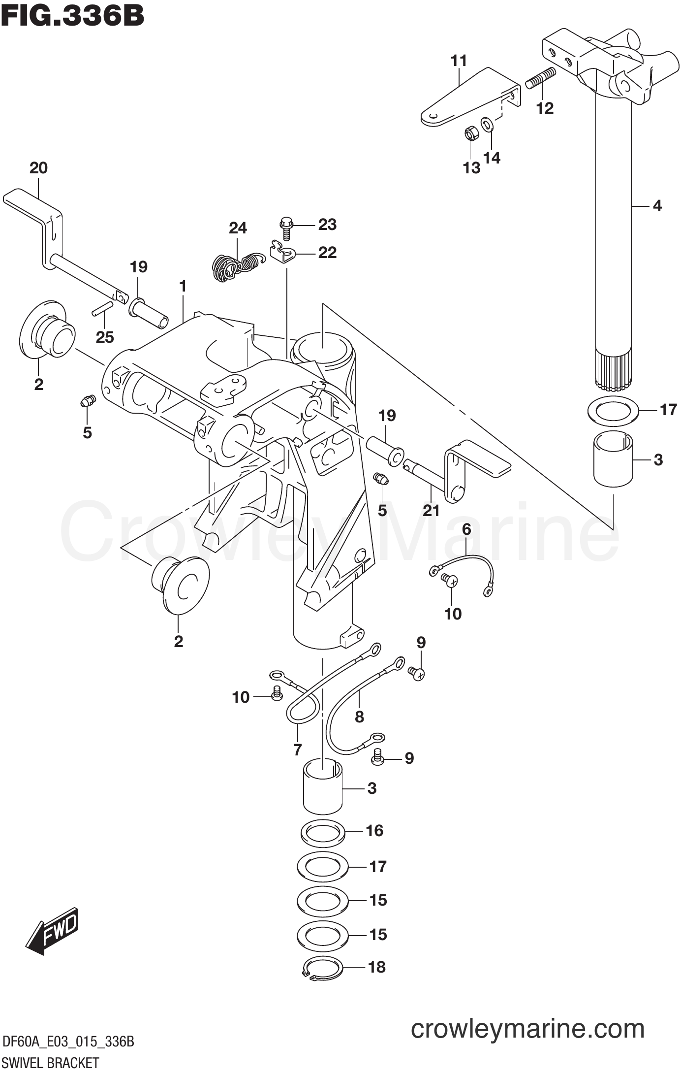Suzuki Marine DF50AT 510001~ - SWIVEL BRACKET (DF50A E03)