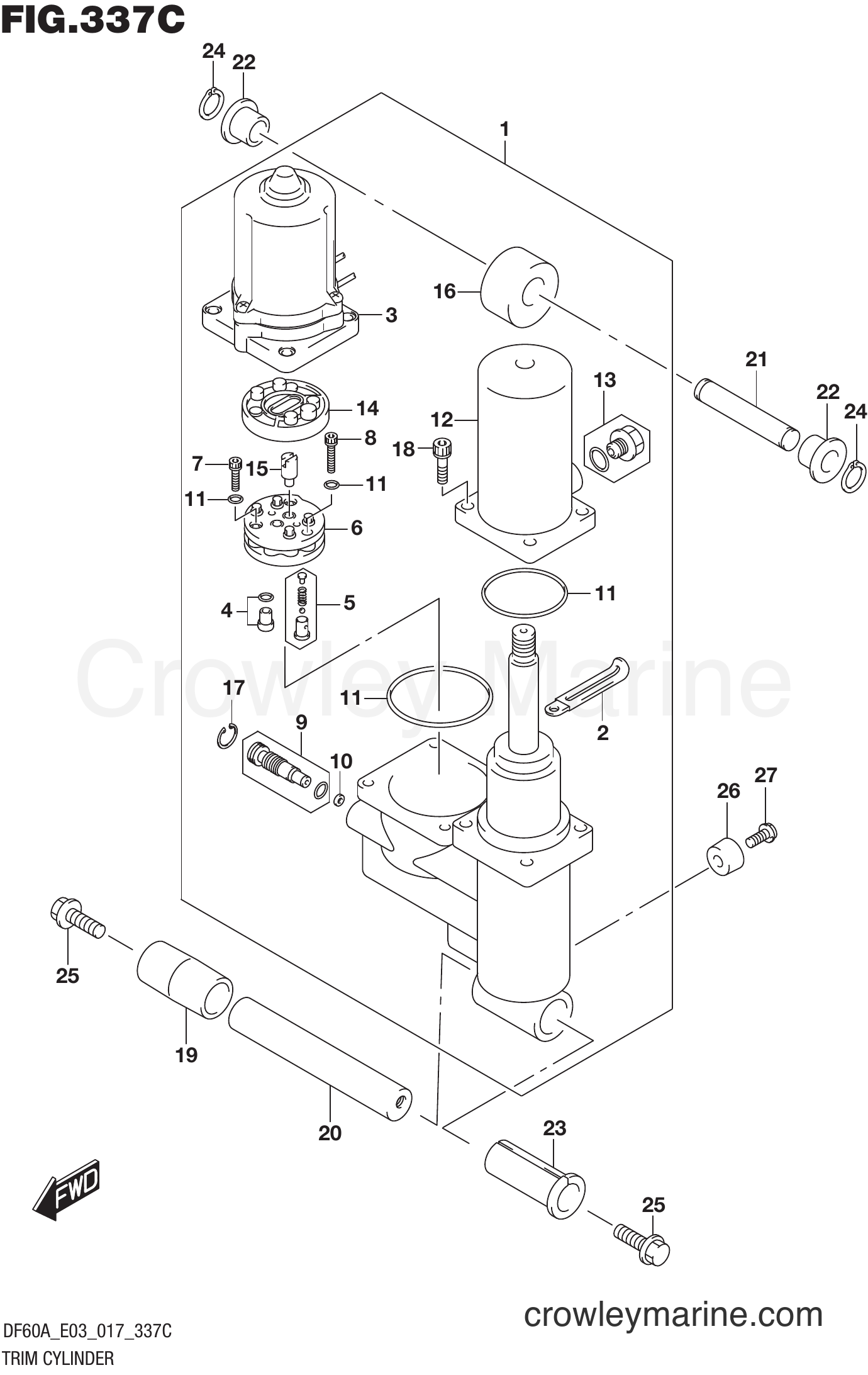 Suzuki Marine DF60AT 710001~ - TRIM CYLINDER (DF60A E03)