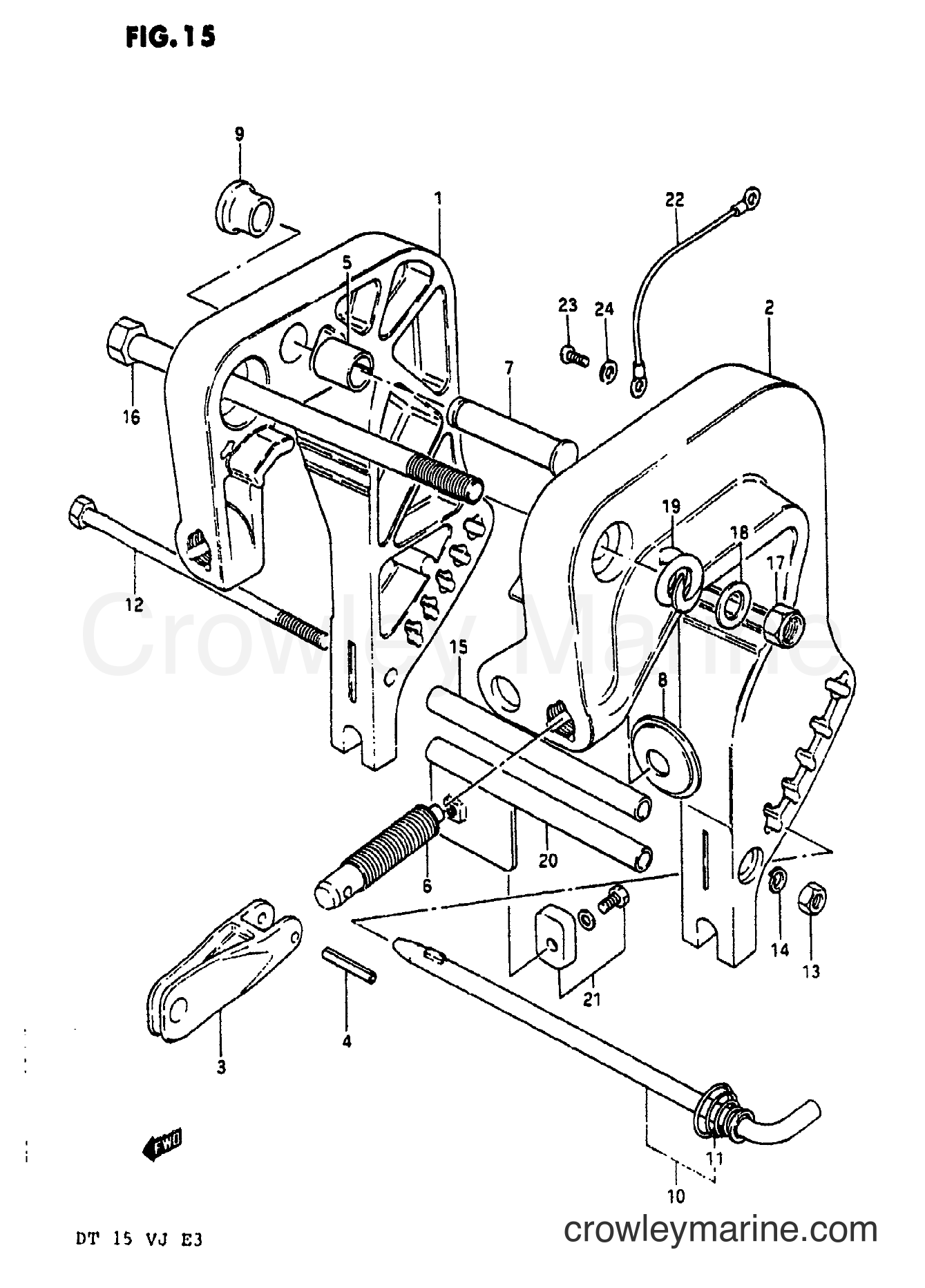 Suzuki Marine DT15 - CLAMP BRACKET