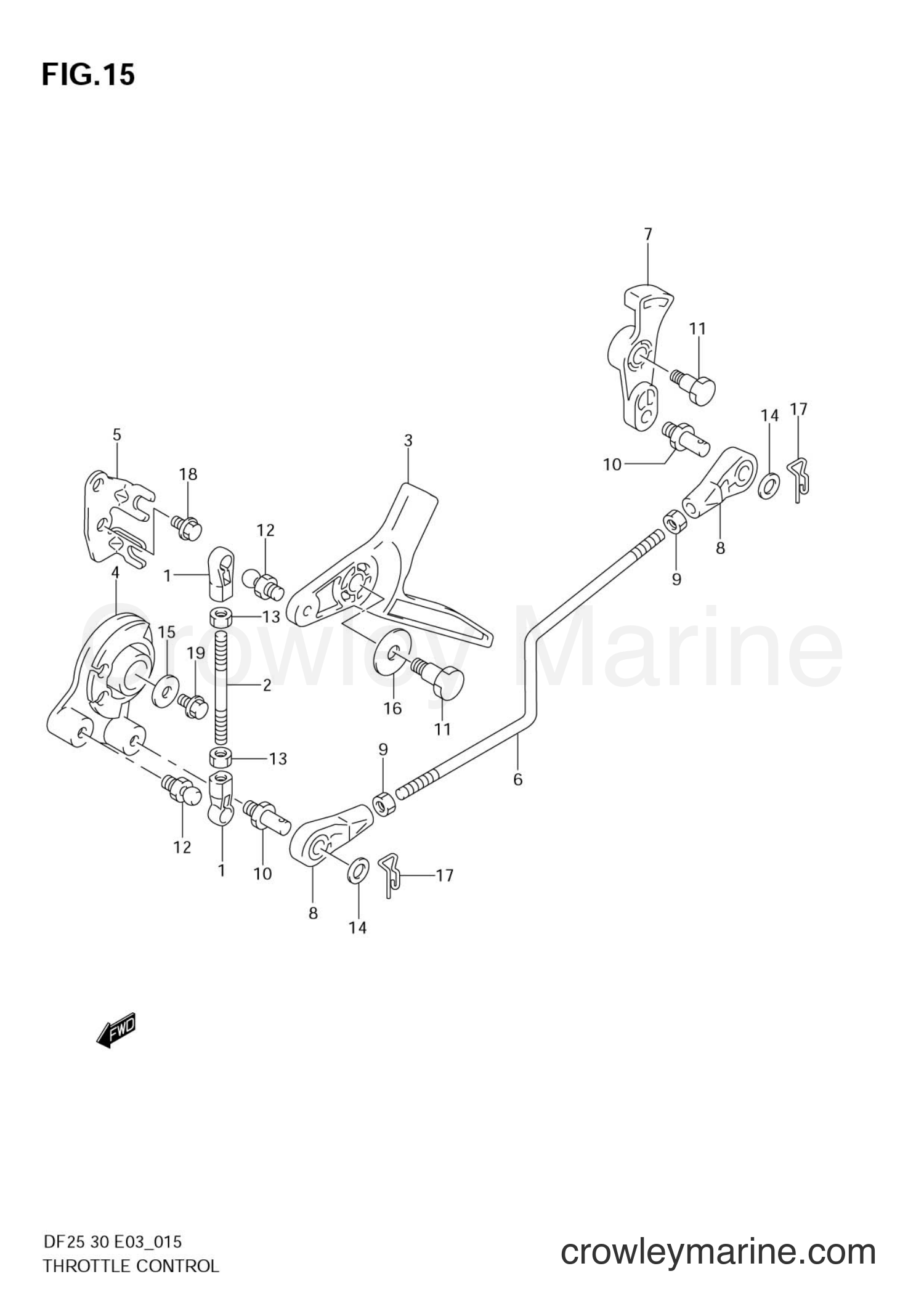 Suzuki Marine DF25 - THROTTLE CONTROL (TYPE:Q)