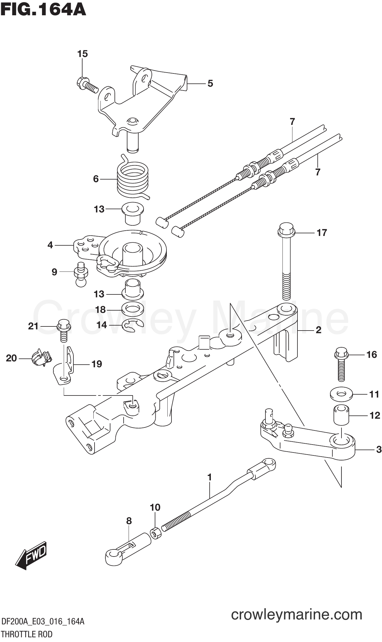 Suzuki Marine DF200AZ 610001~ - THROTTLE ROD