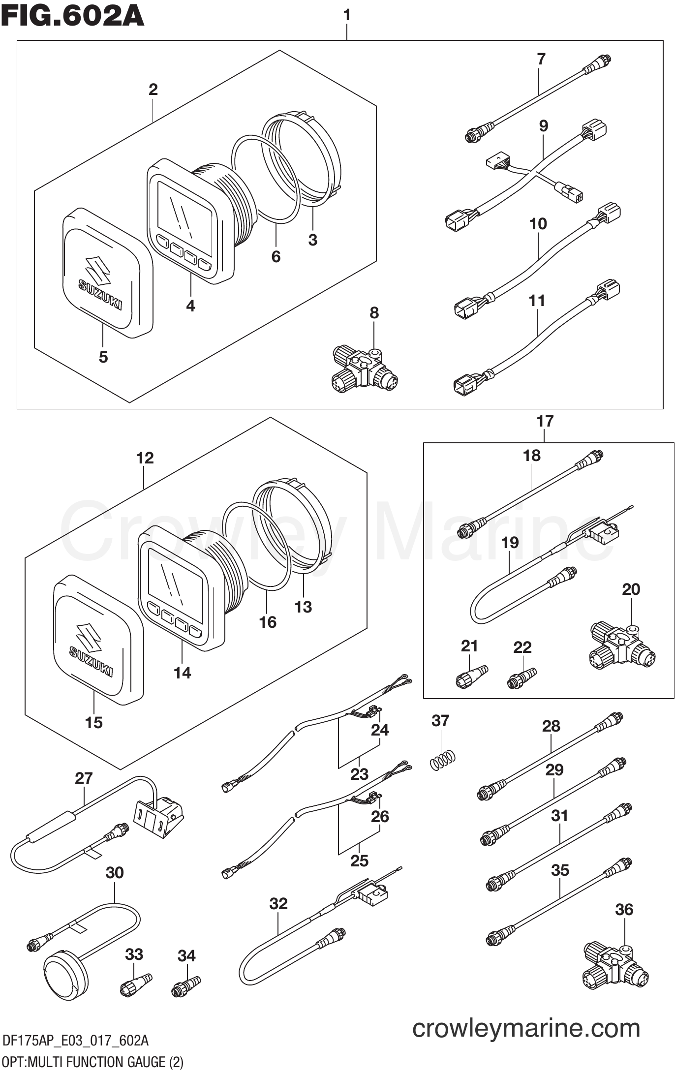 Suzuki Marine DF175AP 710001~ - OPT:MULTI FUNCTION GAUGE (2)