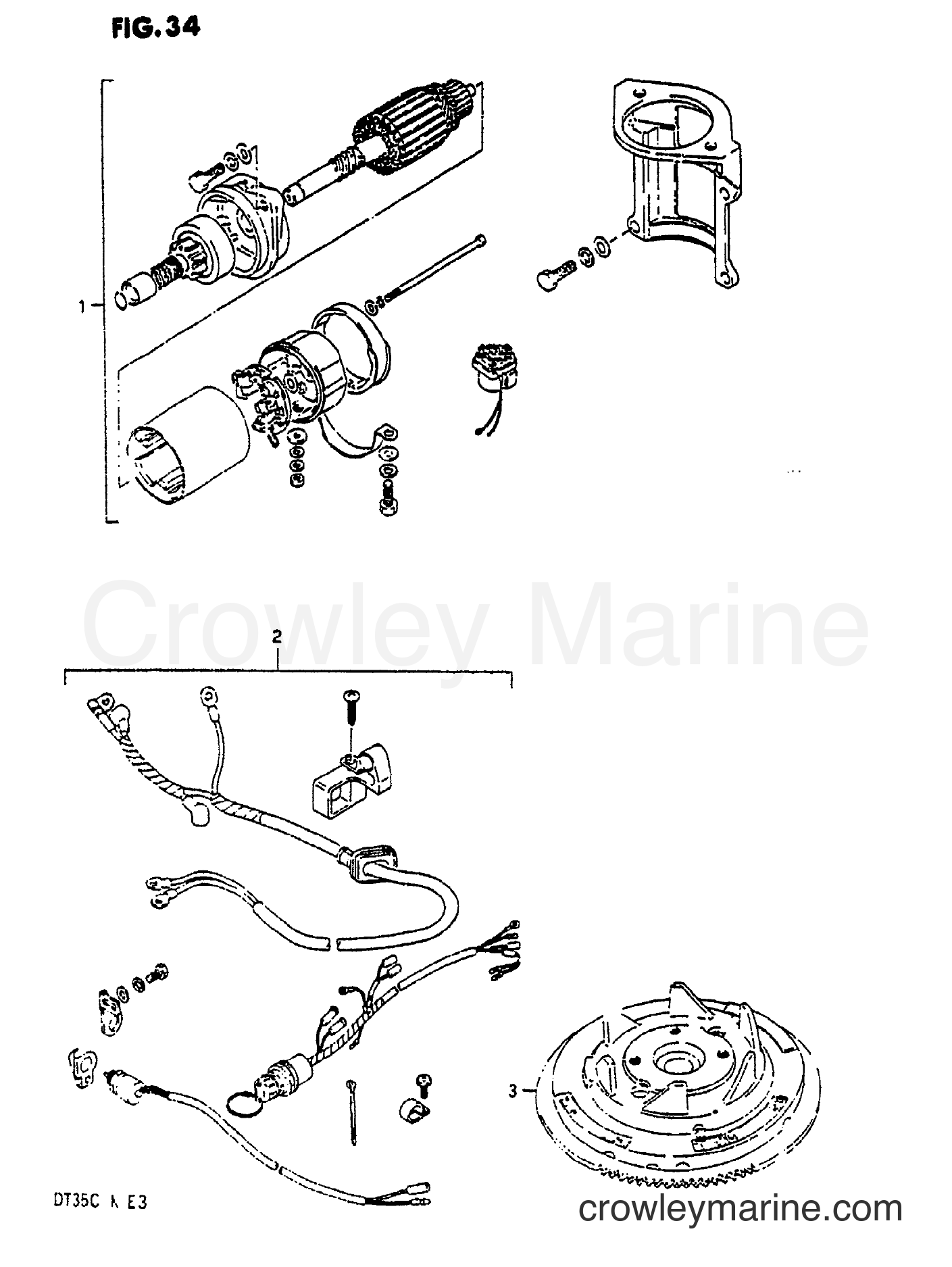 Suzuki Marine DT35 - ELECTRICAL (FOR MANUAL STARTER)