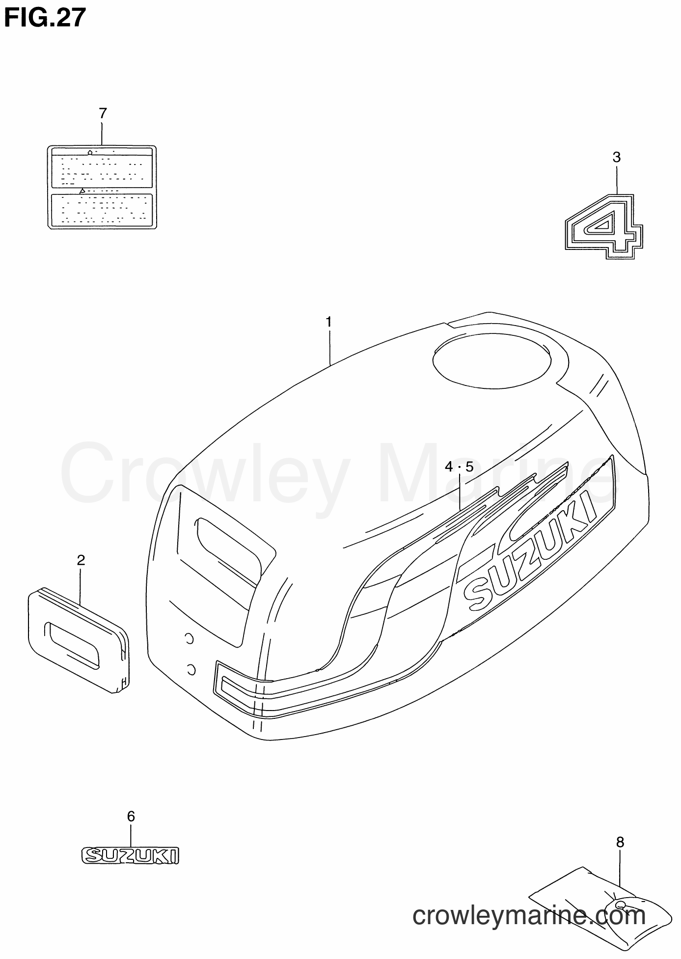 Suzuki Marine DT5Y - ENGINE COVER (DT4 MODEL:97,98)