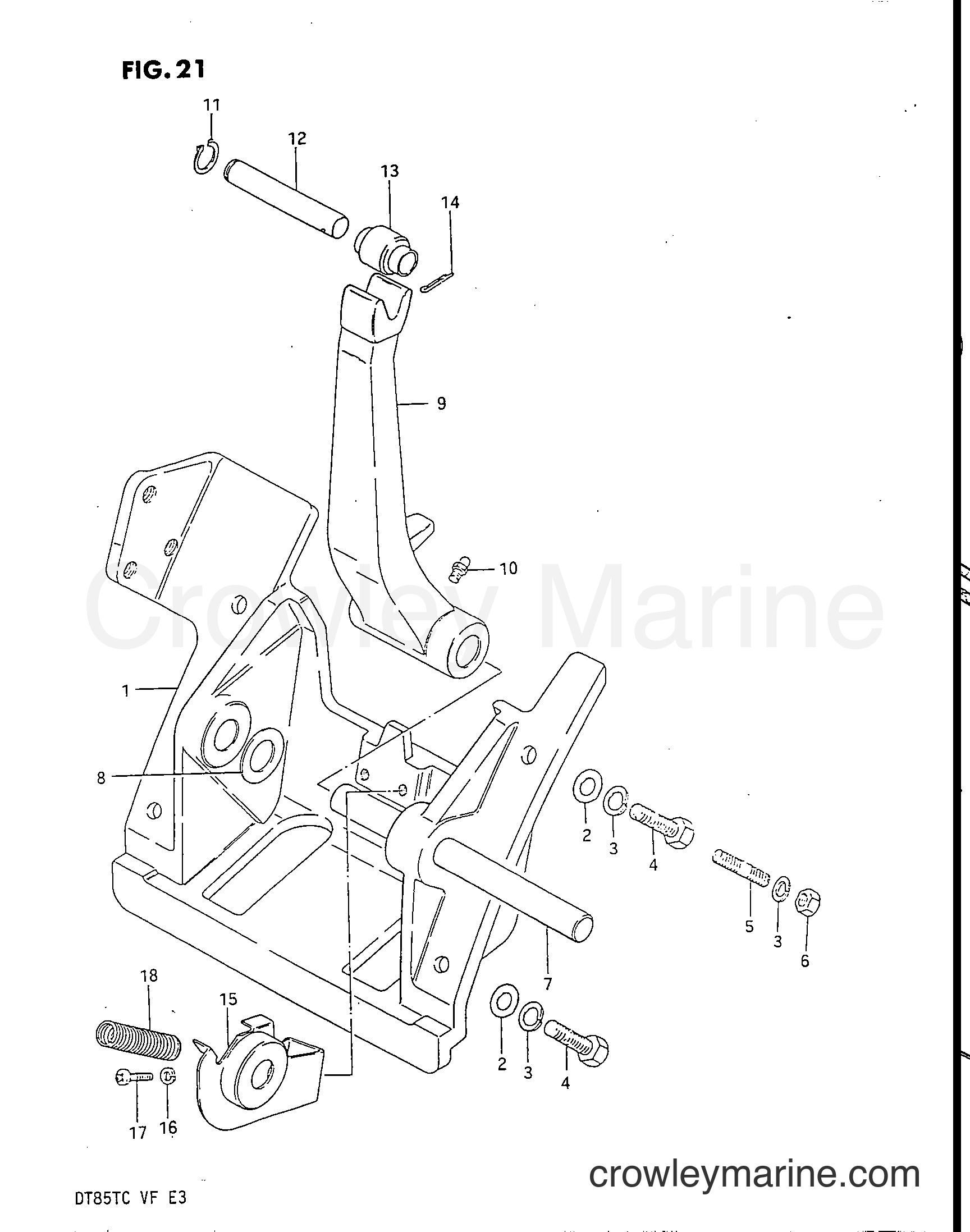 Suzuki Marine DT85 - CYLINDER SUPPORT (MODEL QD)