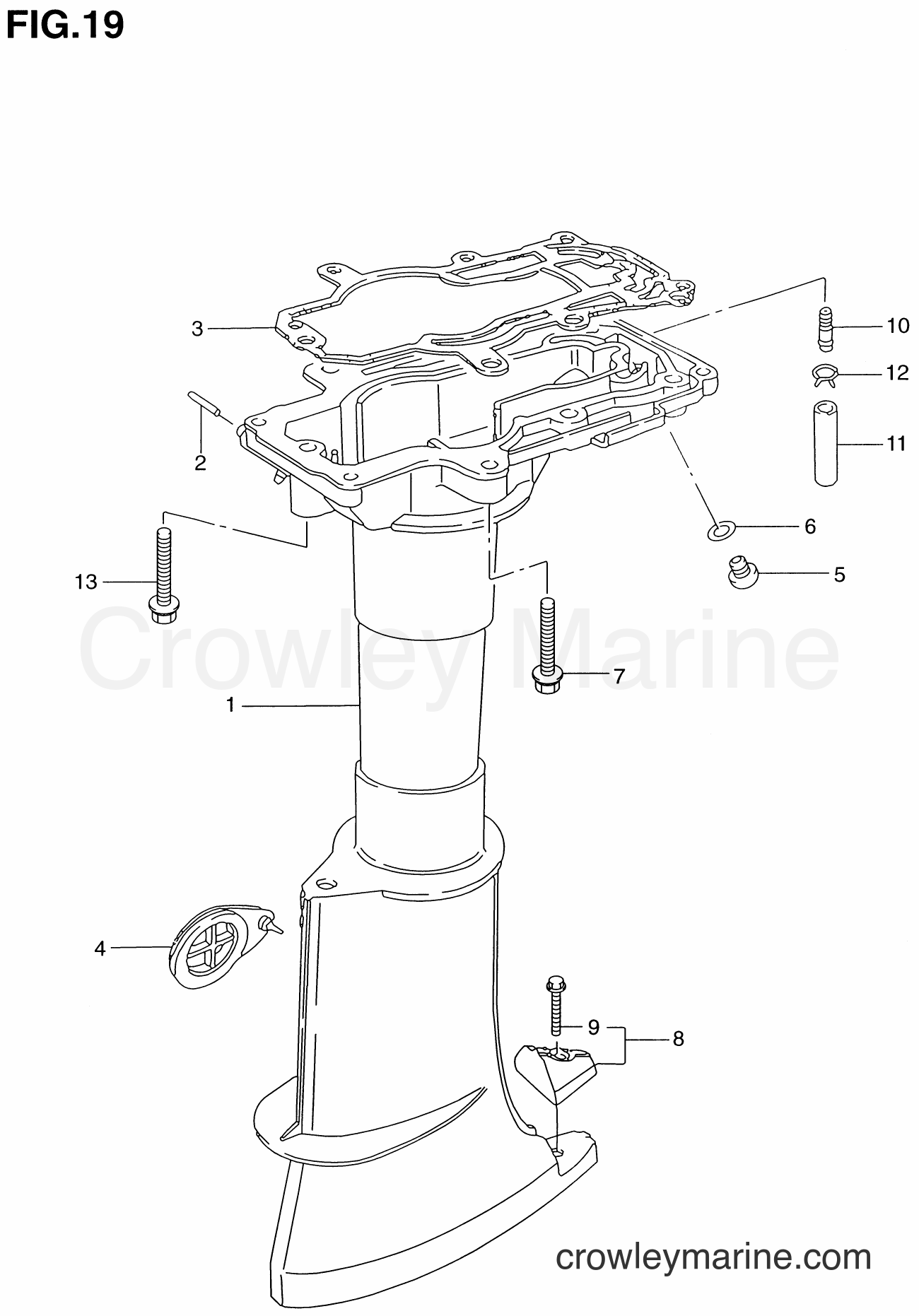 DRIVE SHAFT HOUSING - 1988 Two-Stroke Outboard 4 DT4 | Crowley Marine