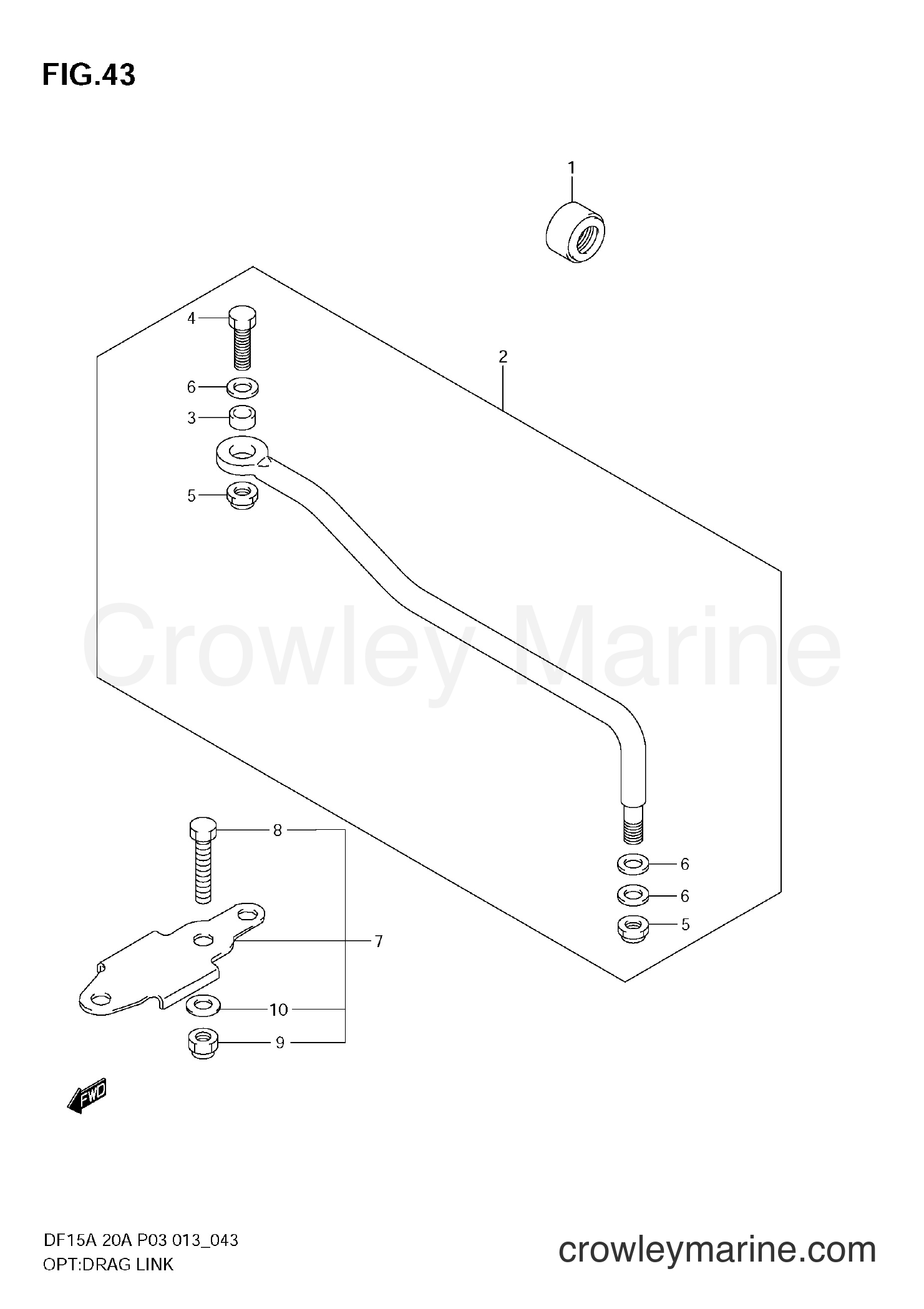 Suzuki Marine DF15A 01504F-310001~ - OPT:DRAG LINK