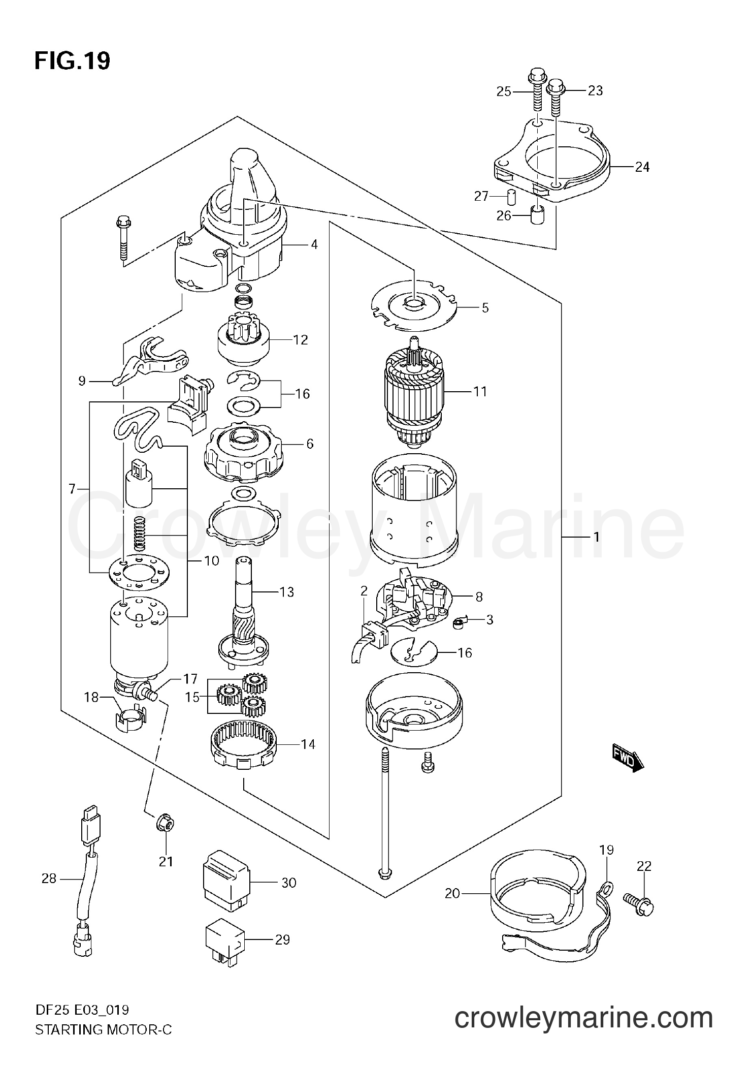 Suzuki Marine DF25 - STARTING MOTOR