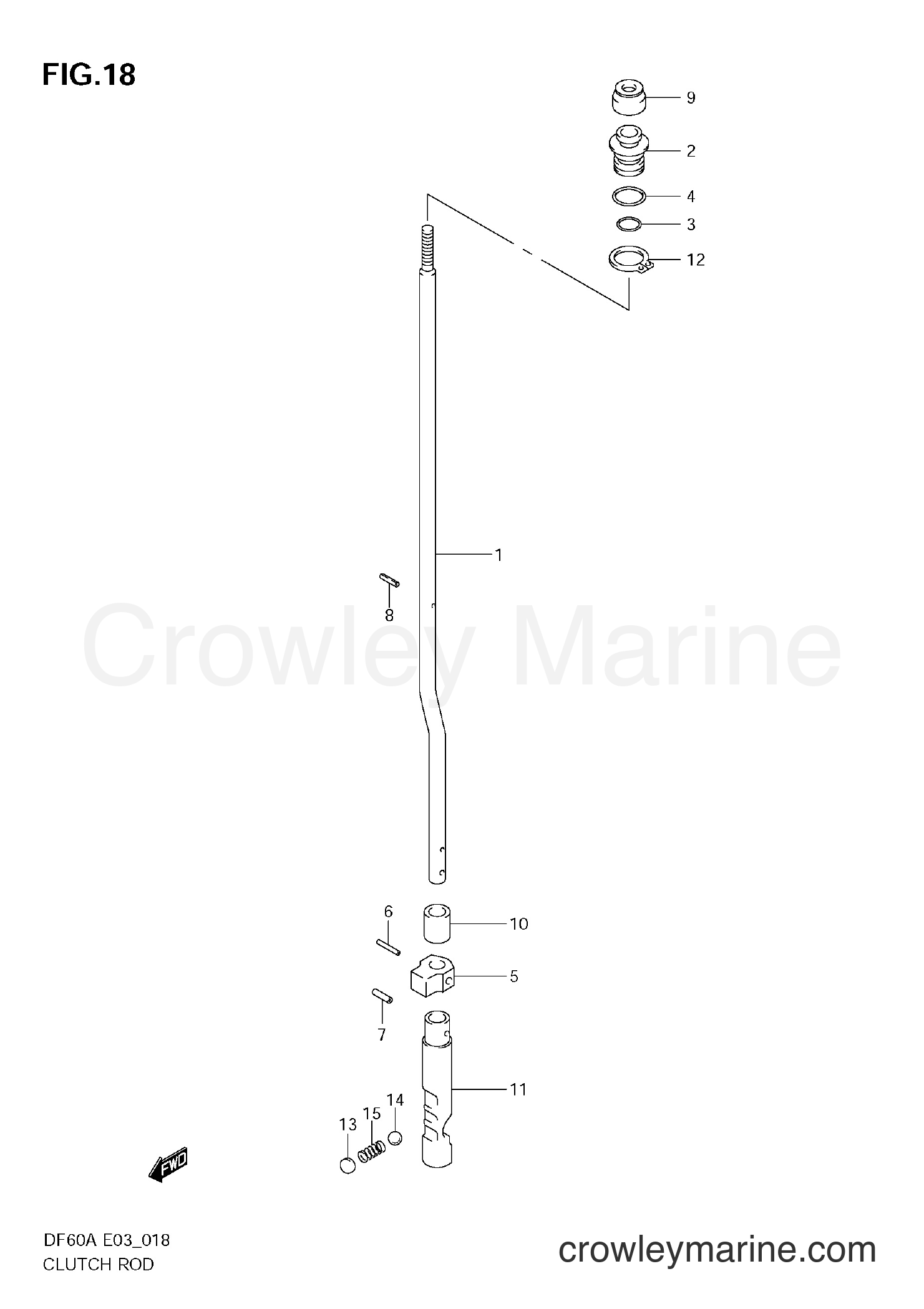 Suzuki Marine DF50A - CLUTCH ROD