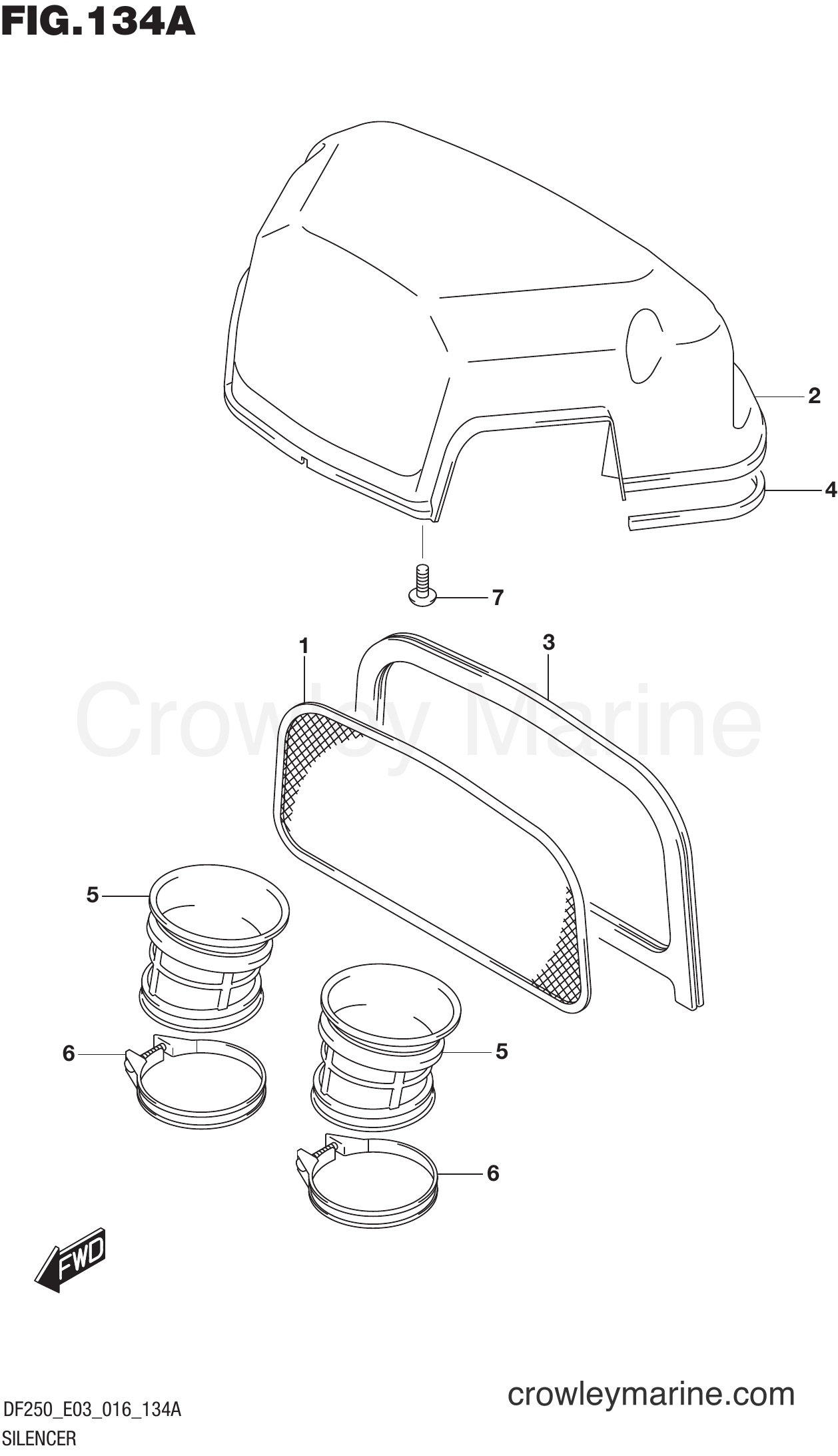 Suzuki Marine DF225T 610001 - SILENCER