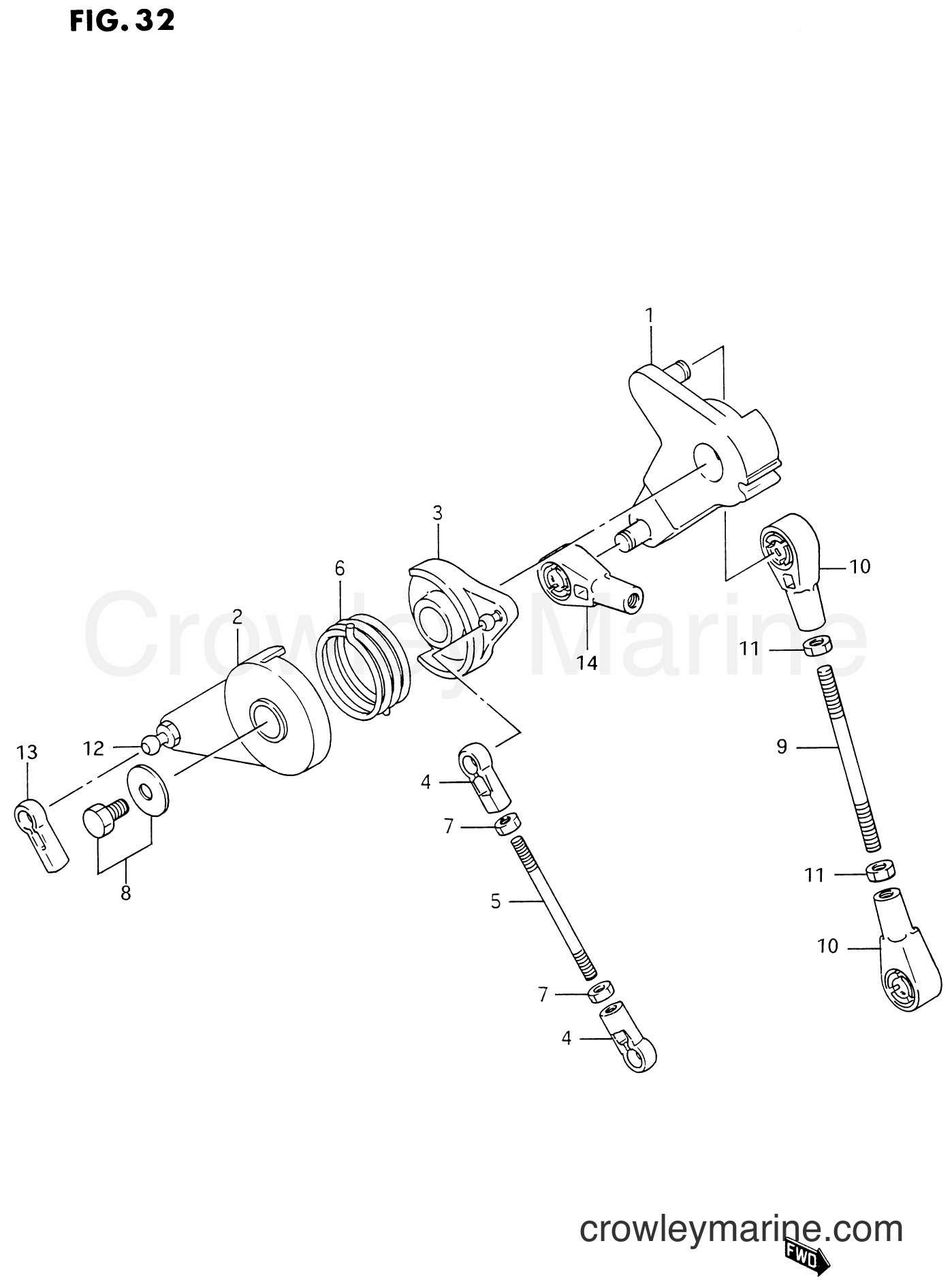 1988 Two-Stroke 150 - DT150G THROTTLE LINK (DT150/150S/175/200/200S) section