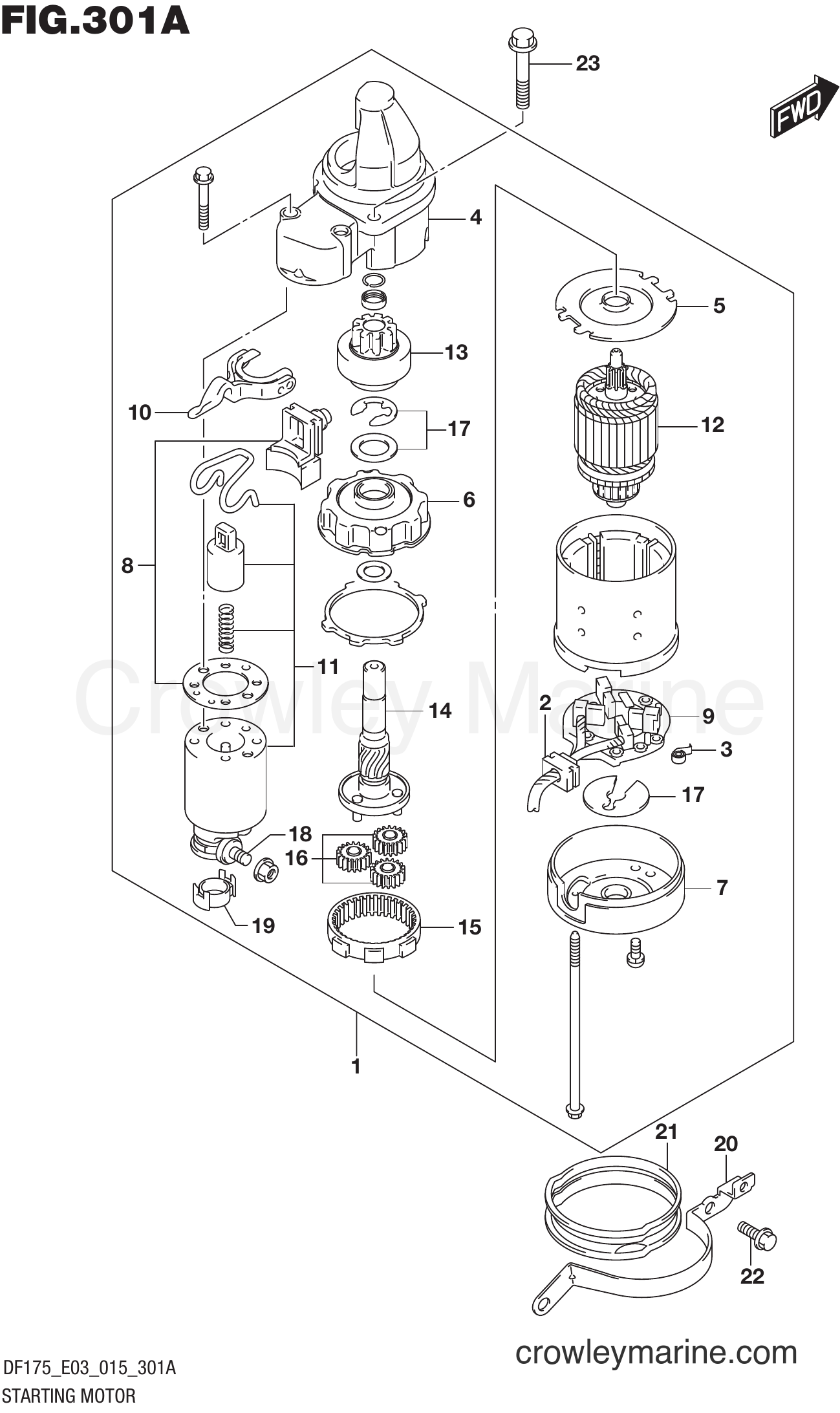 Suzuki Marine DF175TG 51001~ - STARTING MOTOR