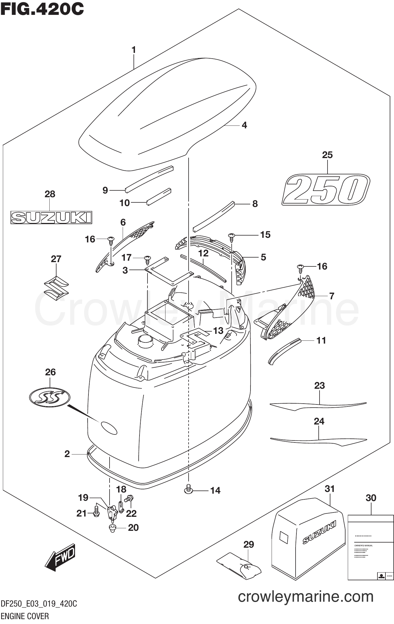 Suzuki Marine DF250ST 910001~ - ENGINE COVER (DF250ST)