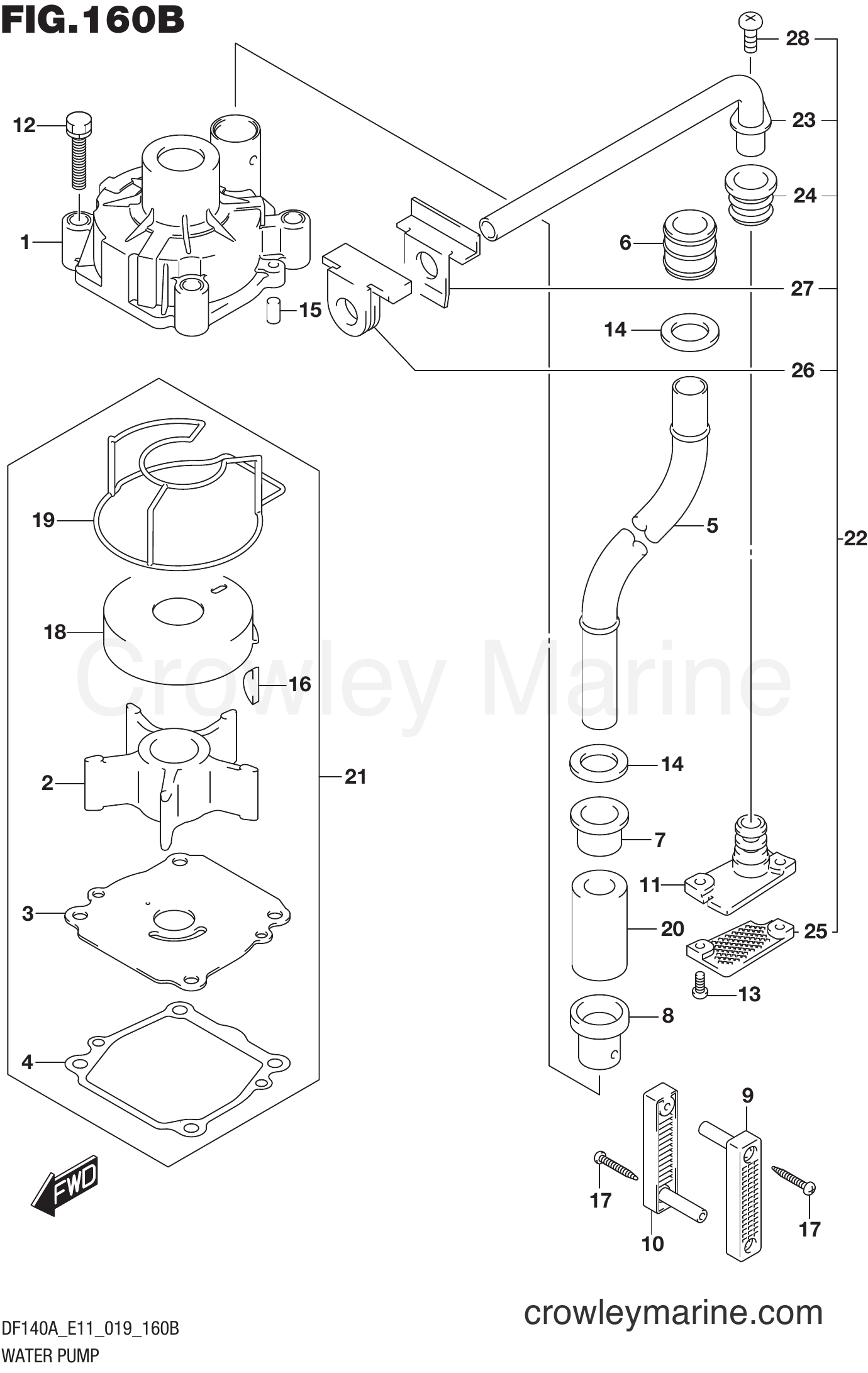 Suzuki Marine DF140AZ 910001~ - WATER PUMP (E40)
