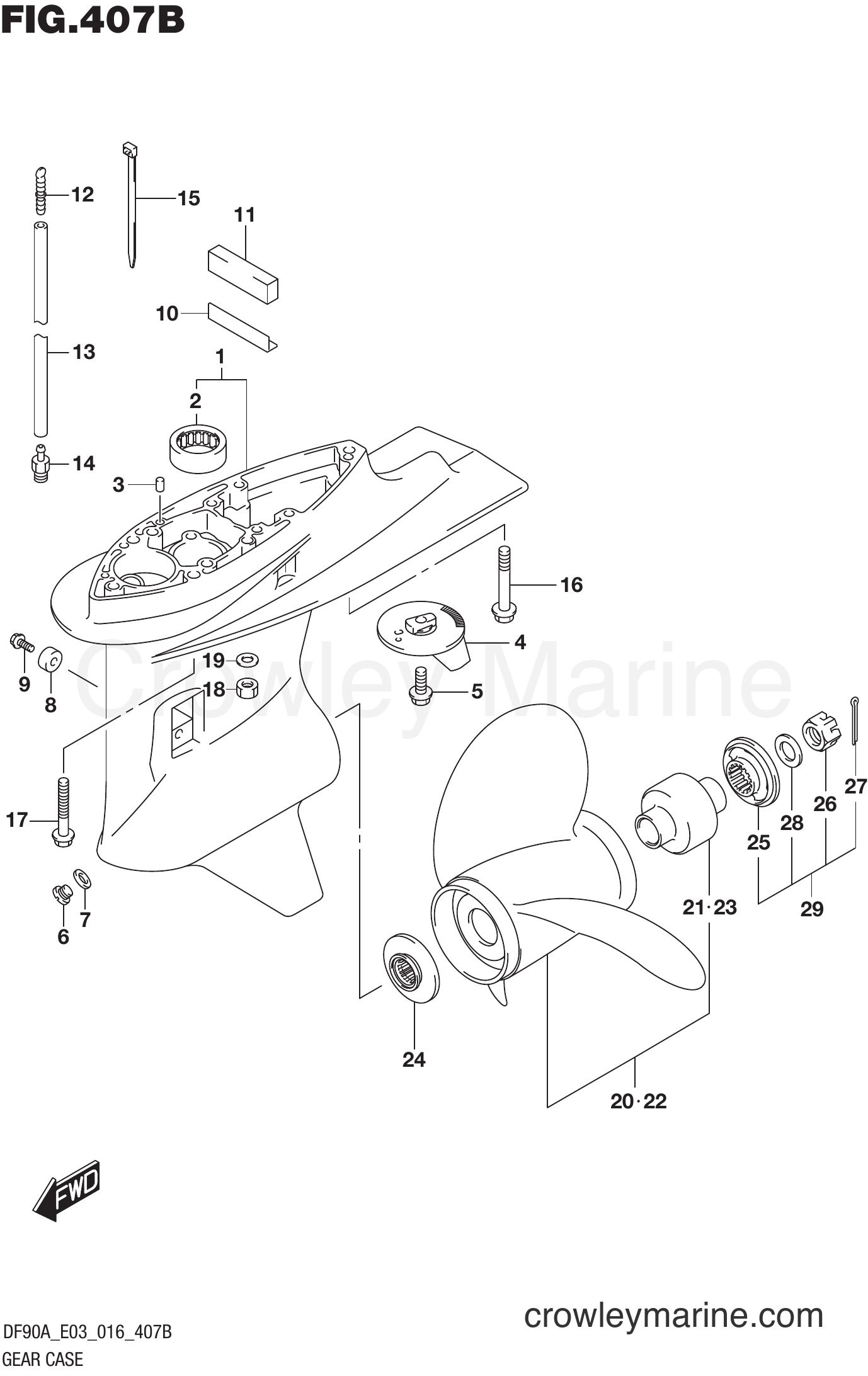 Suzuki Marine DF90A 610001~ - GEAR CASE (DF80A E03)