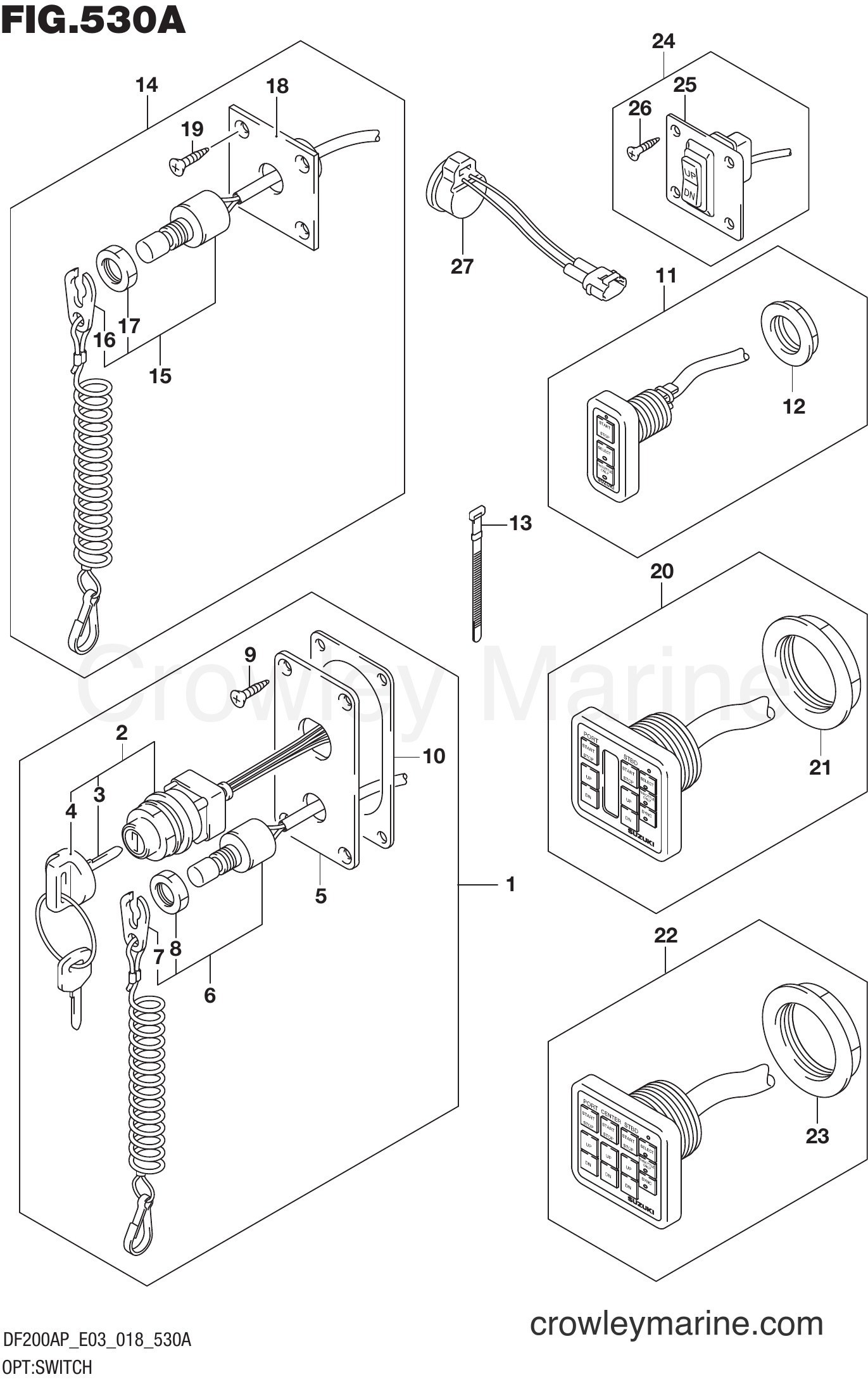 Suzuki Marine DF200AP 810001~ - OPT:SWITCH