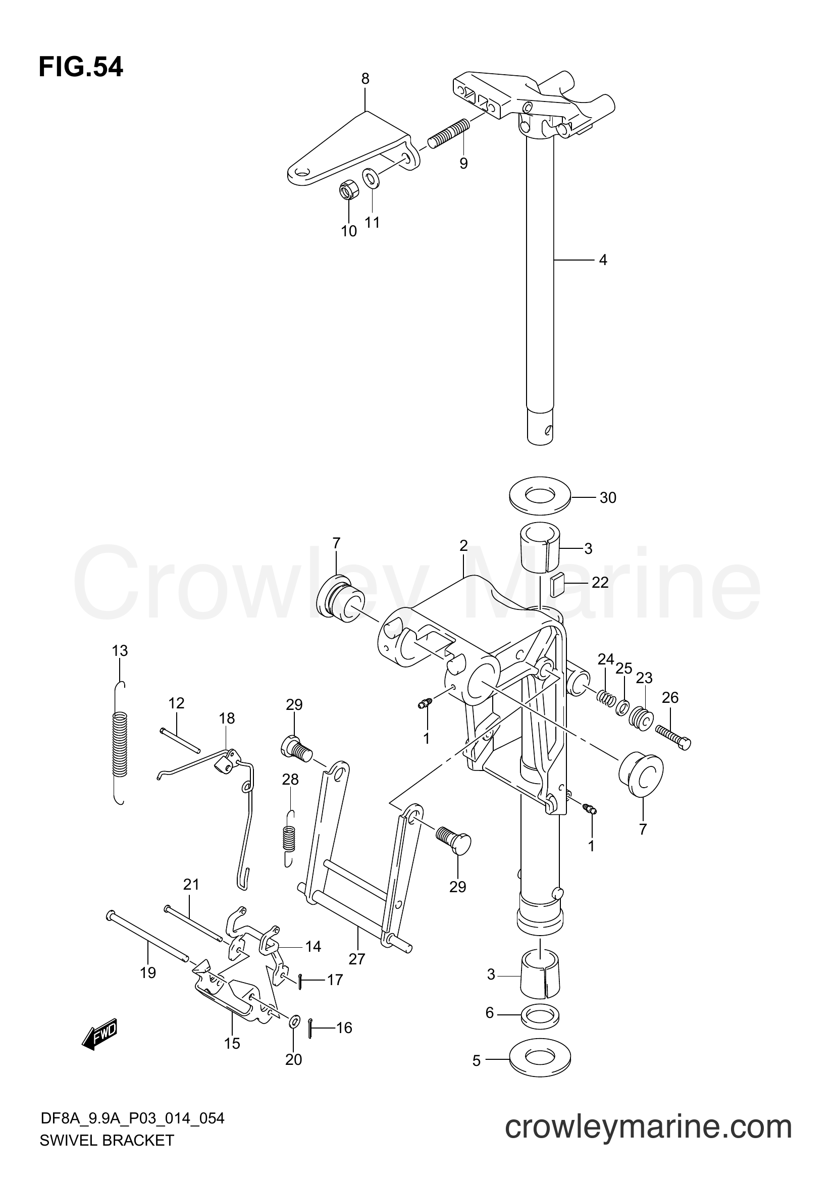 Suzuki Marine DF9.9A 410001~ - SWIVEL BRACKET (DF8AR P03)