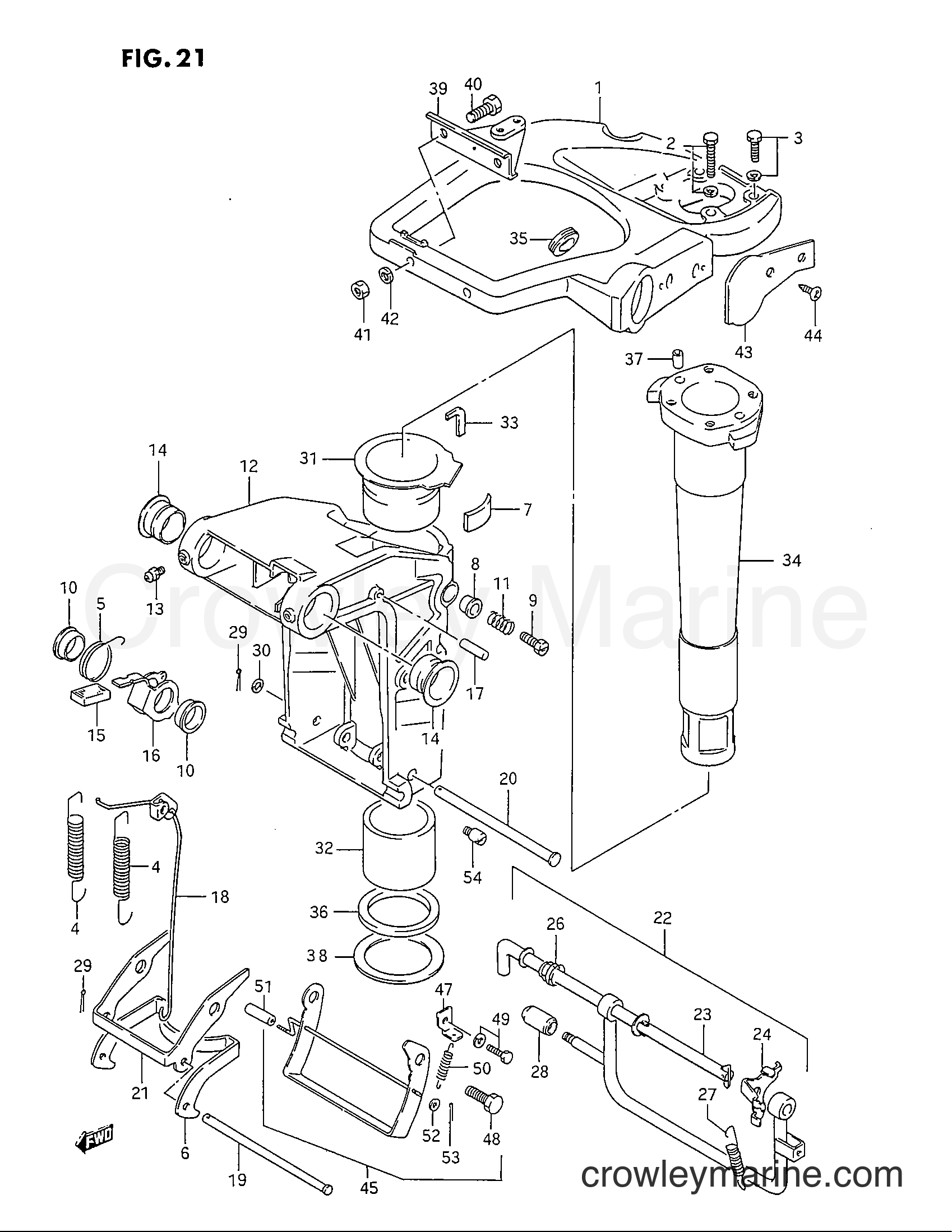 Suzuki Marine DT40C - SWIVEL BRACKET (MODEL:86~92)