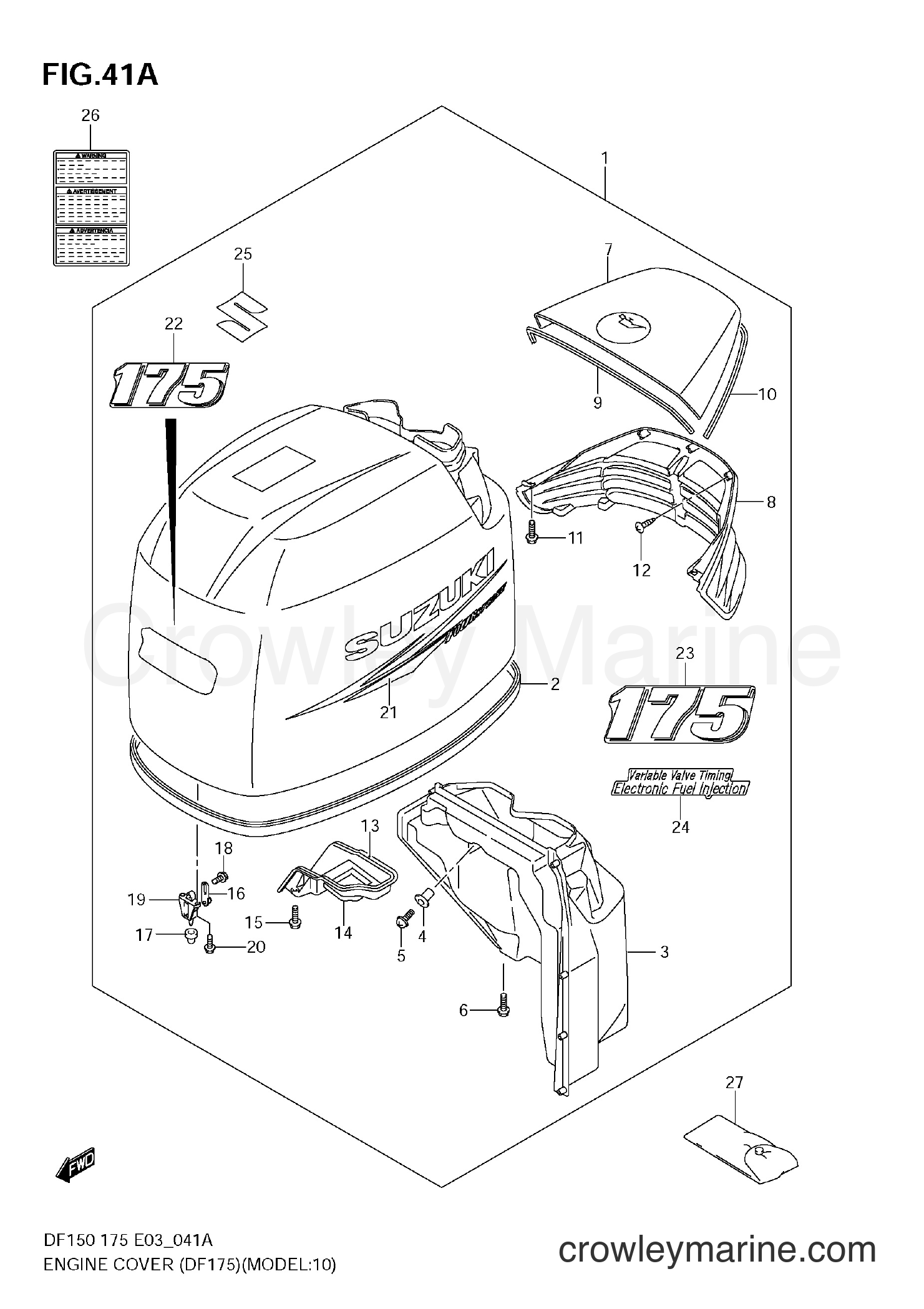 Suzuki Marine DF175T - ENGINE COVER (DF175)(MODEL:10~)