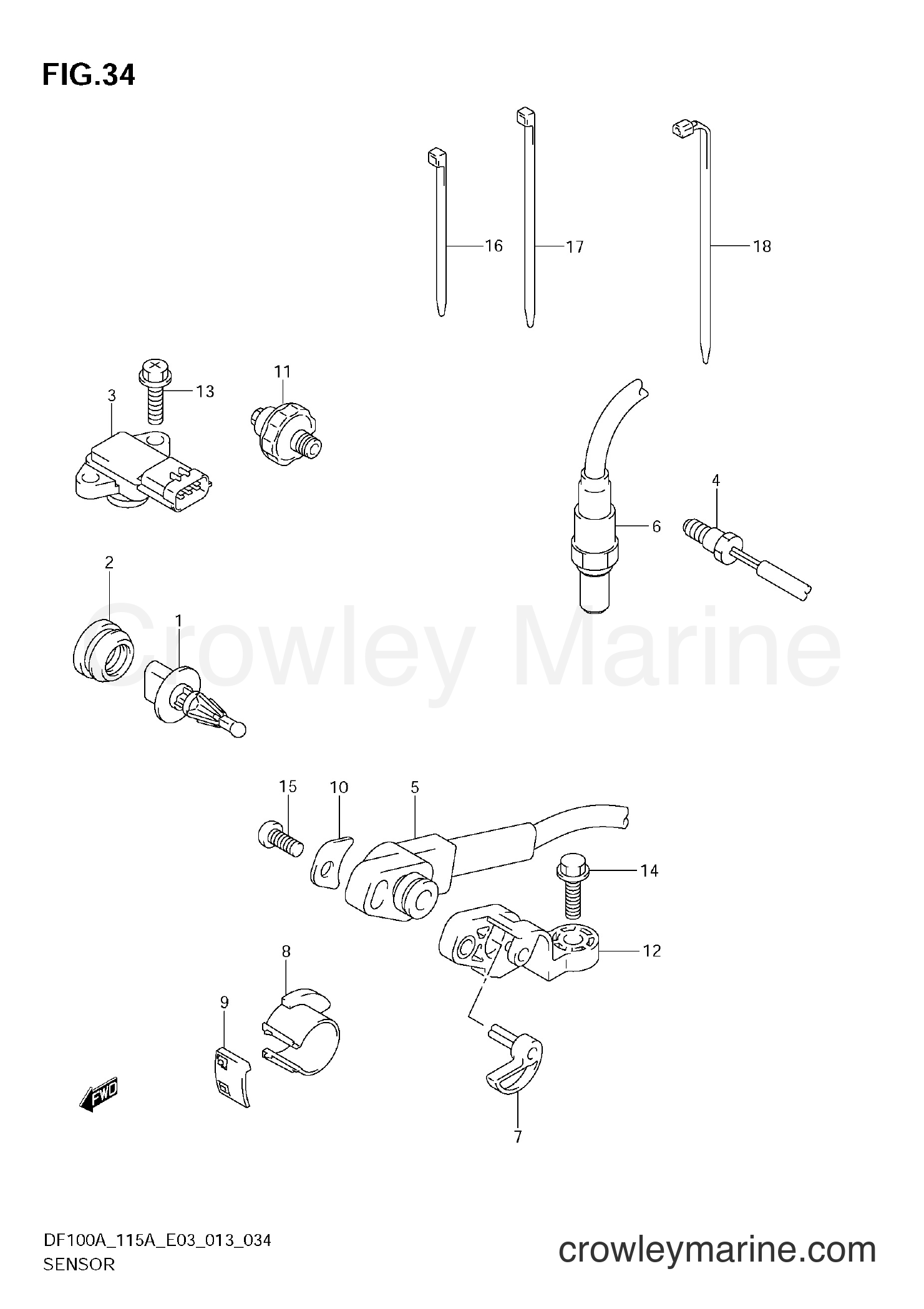 Suzuki Marine DF100A 310001~ - SENSOR (DF100AT E03)