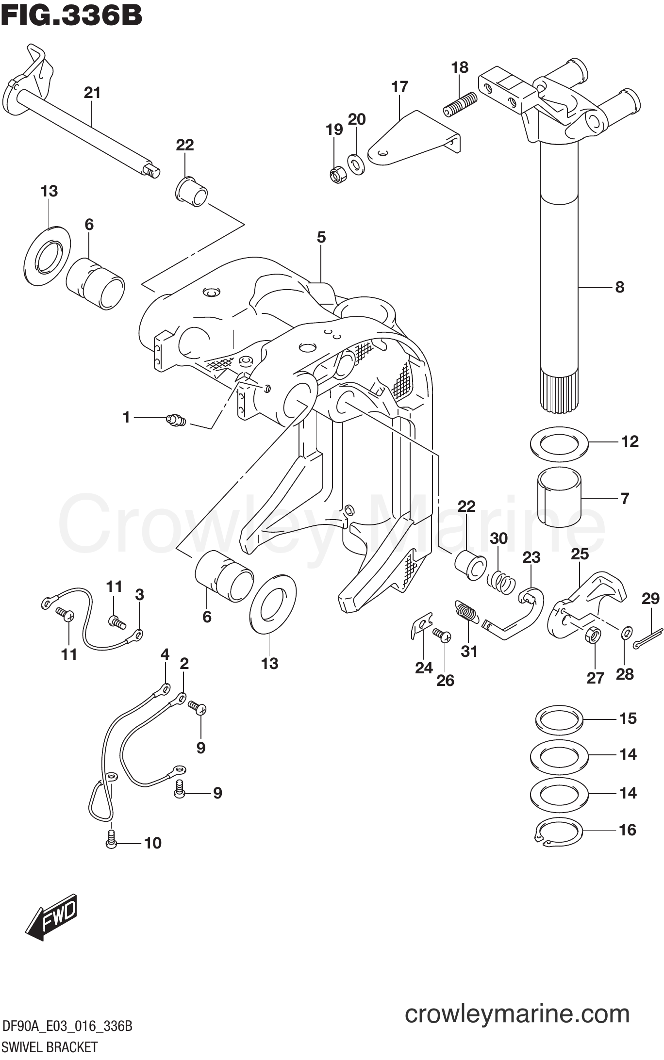 Suzuki Marine DF80A 610001~ - SWIVEL BRACKET (DF80A E03)