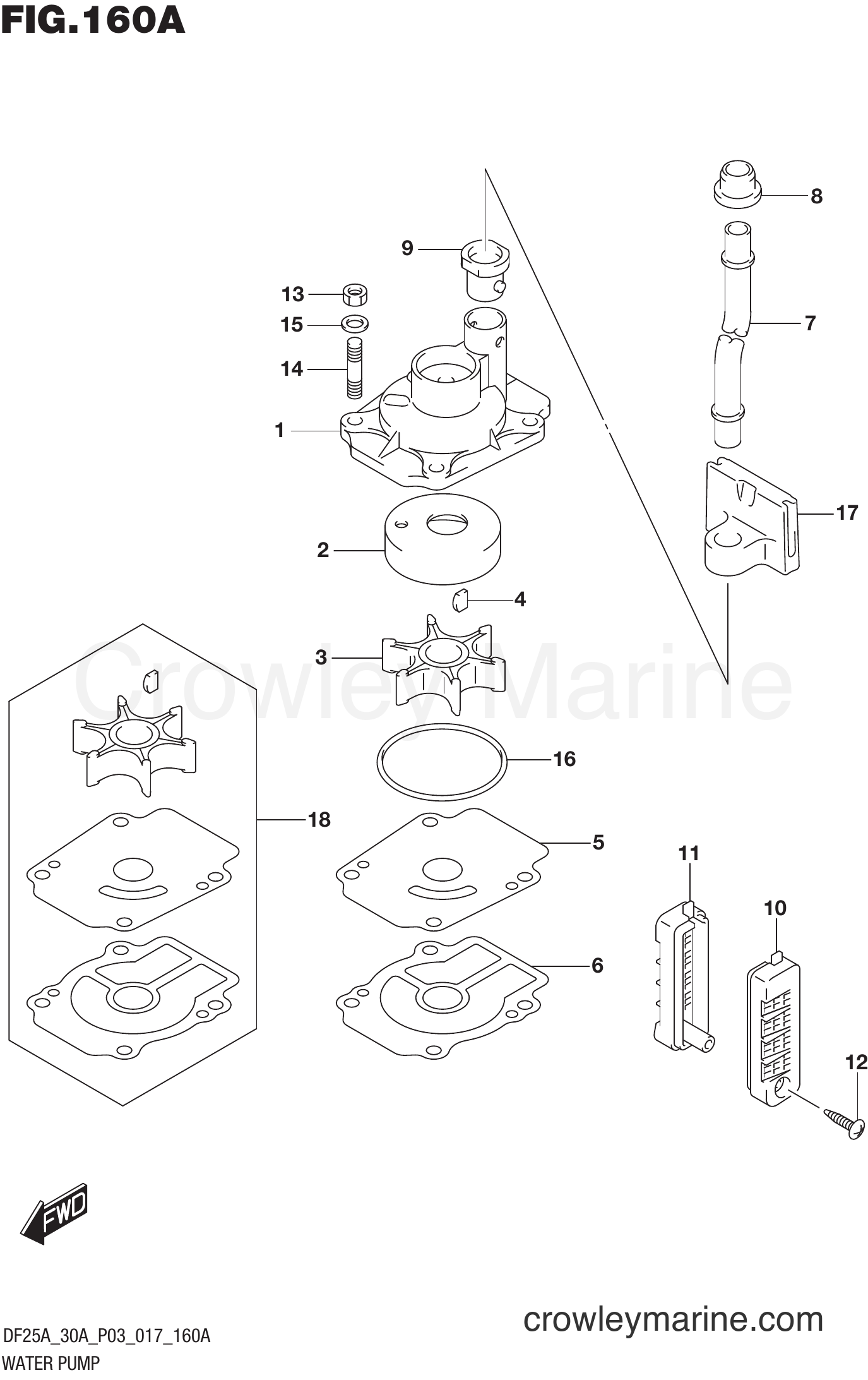Suzuki Marine DF30A 710001~ - WATER PUMP