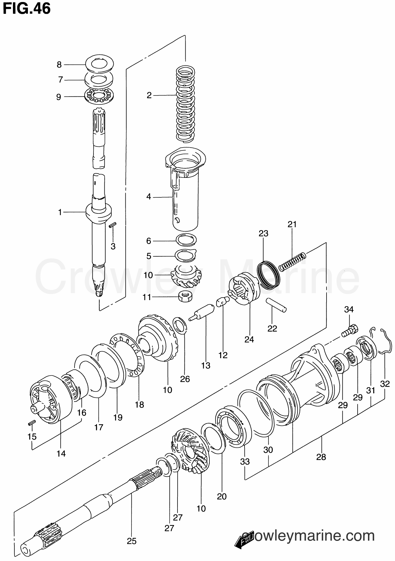 1986 Two-Stroke Outboard 115 - DT115 - TRANSMISSION