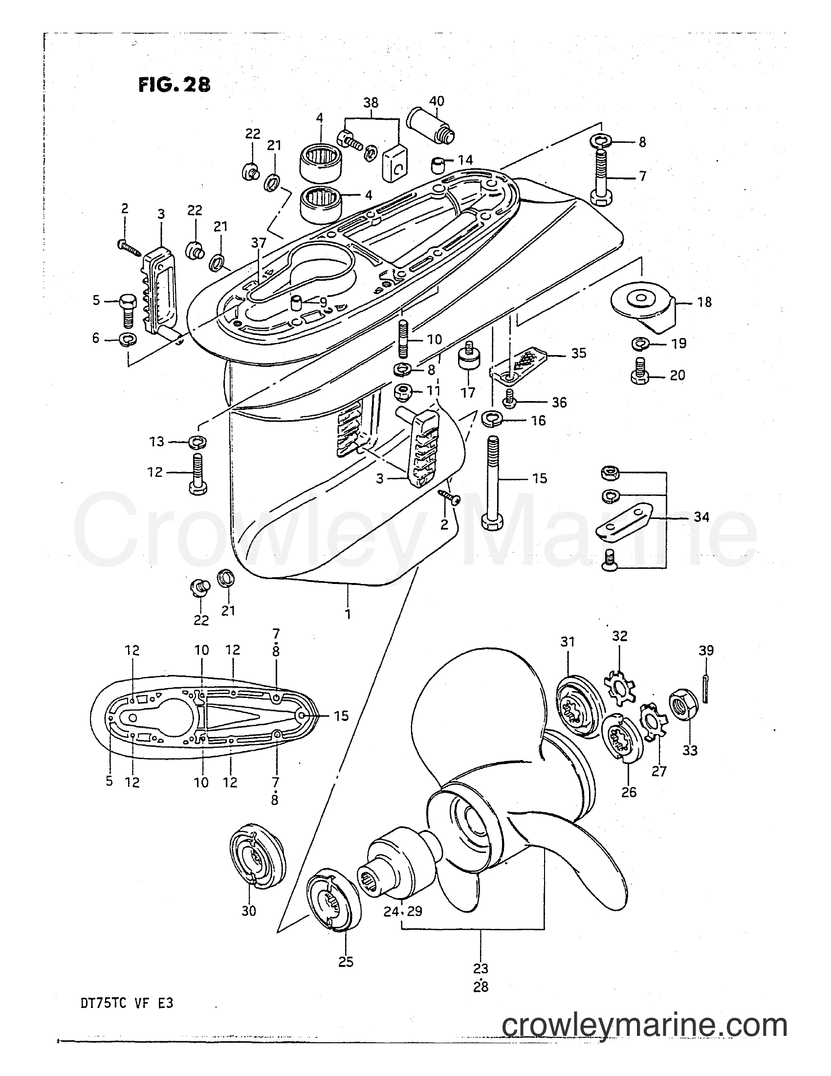 Suzuki Marine DT75 - GEAR CASE