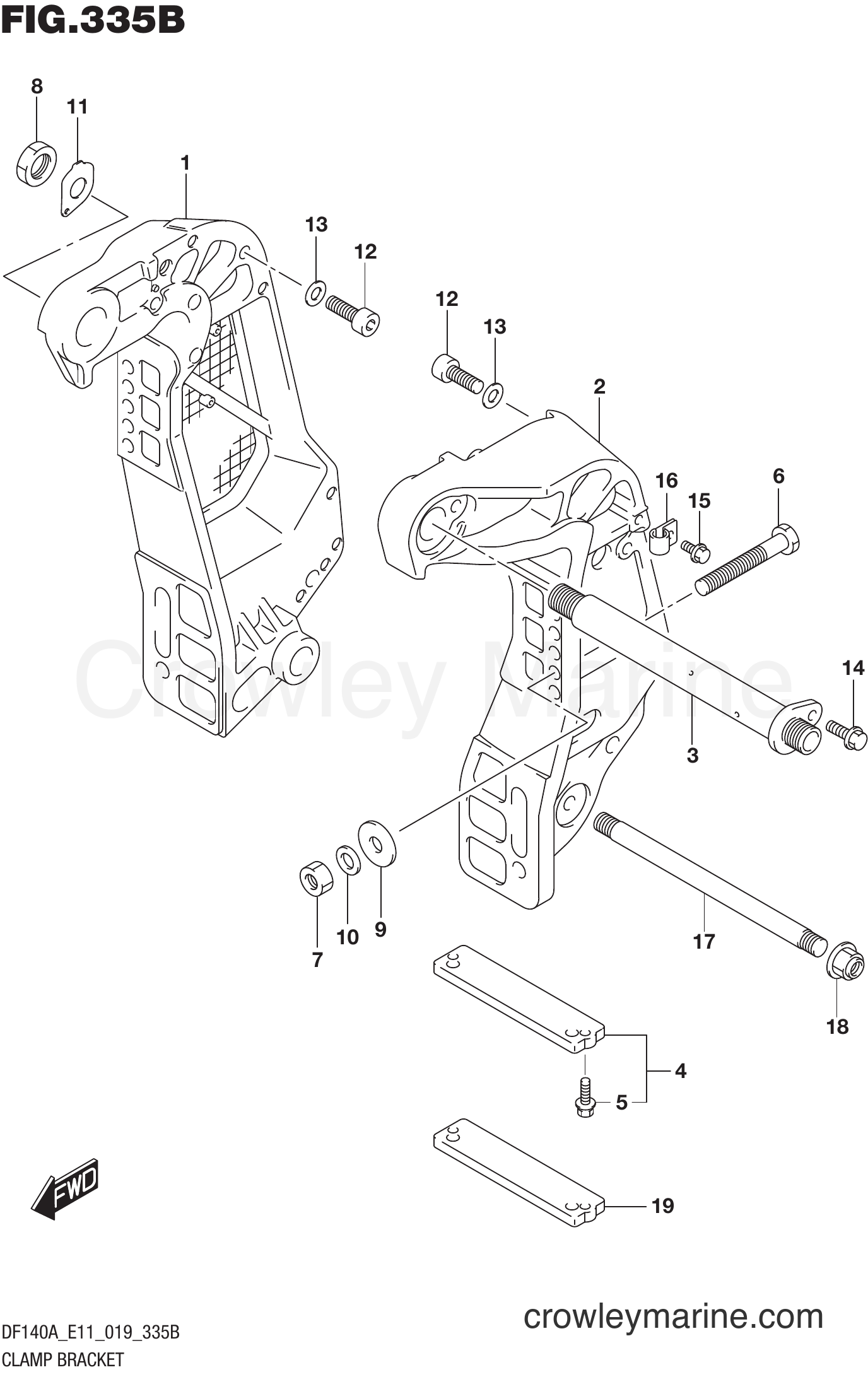 Suzuki Marine DF115AZ 910001~ - CLAMP BRACKET (DF115AT E11)(DF115AZ E11)