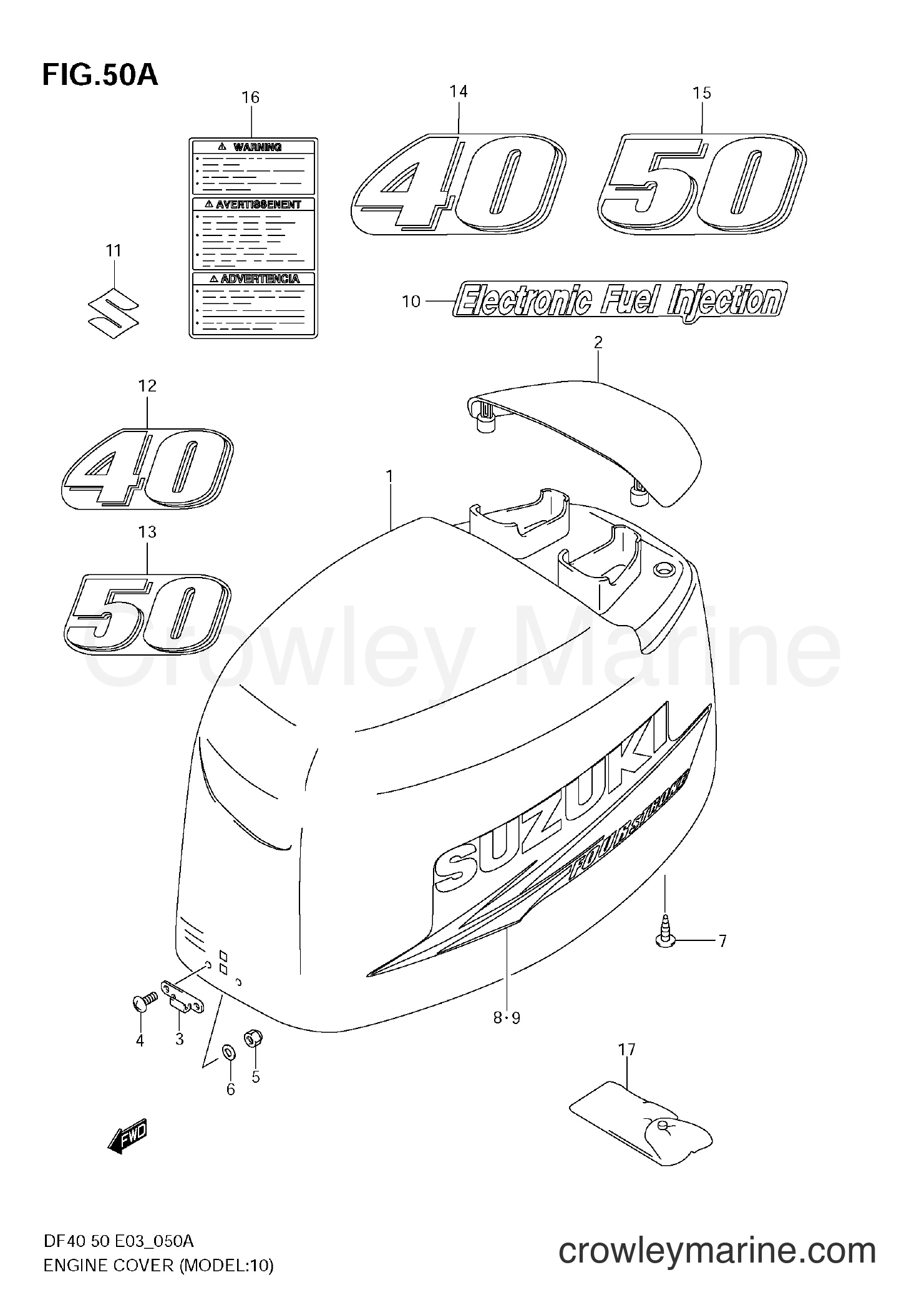 Suzuki Marine DF50 - ENGINE COVER (MODEL:10)