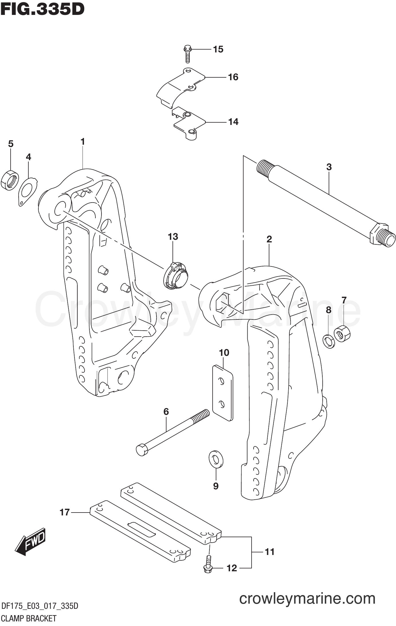 Suzuki Marine DF175T 710001~ - CLAMP BRACKET (DF175Z E03)