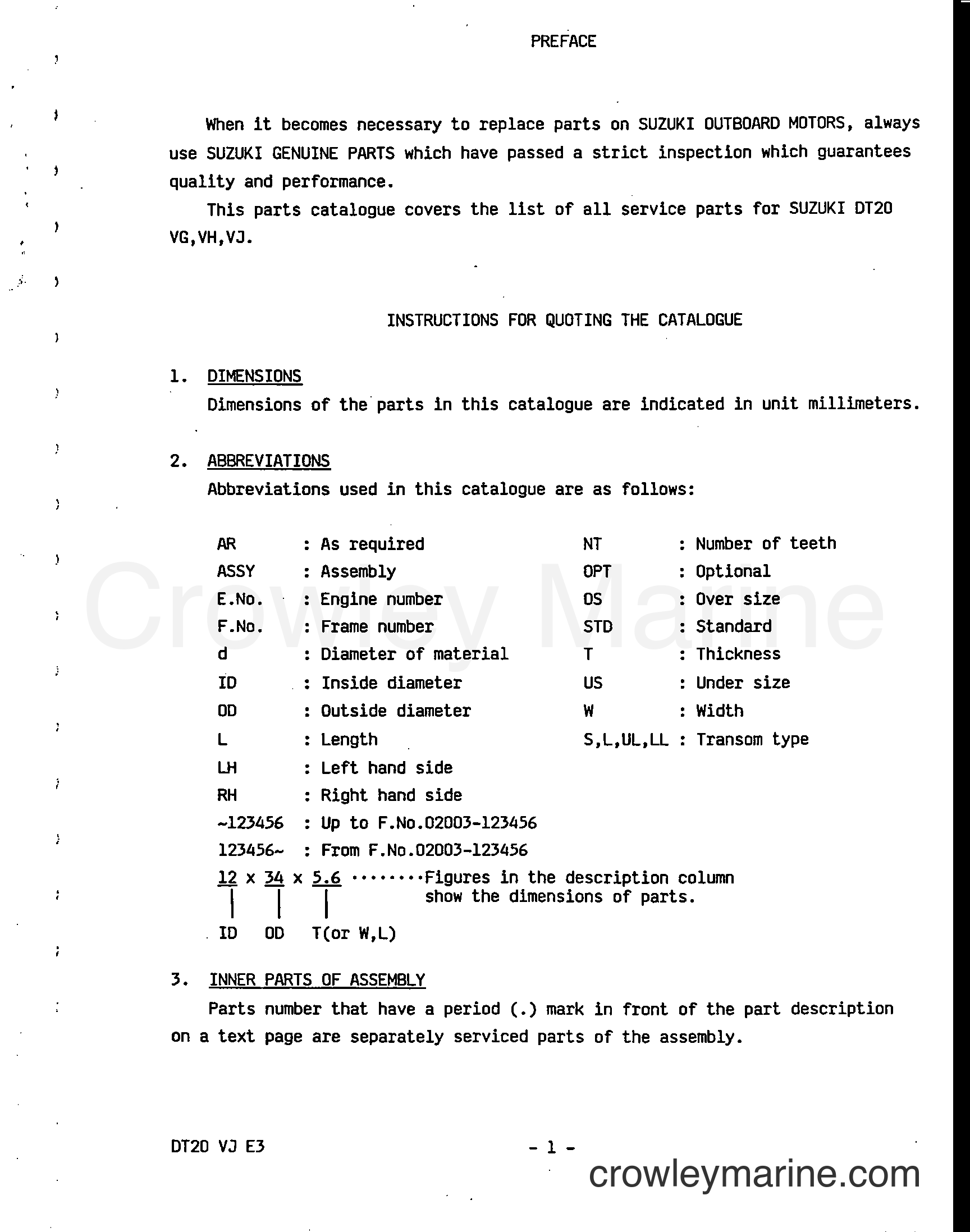 Suzuki Marine DT20 - PREFACE