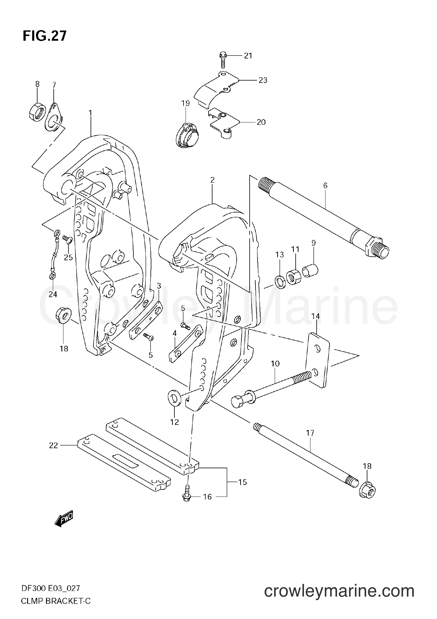 Suzuki Marine DF300Z - CLAMP BRACKET
