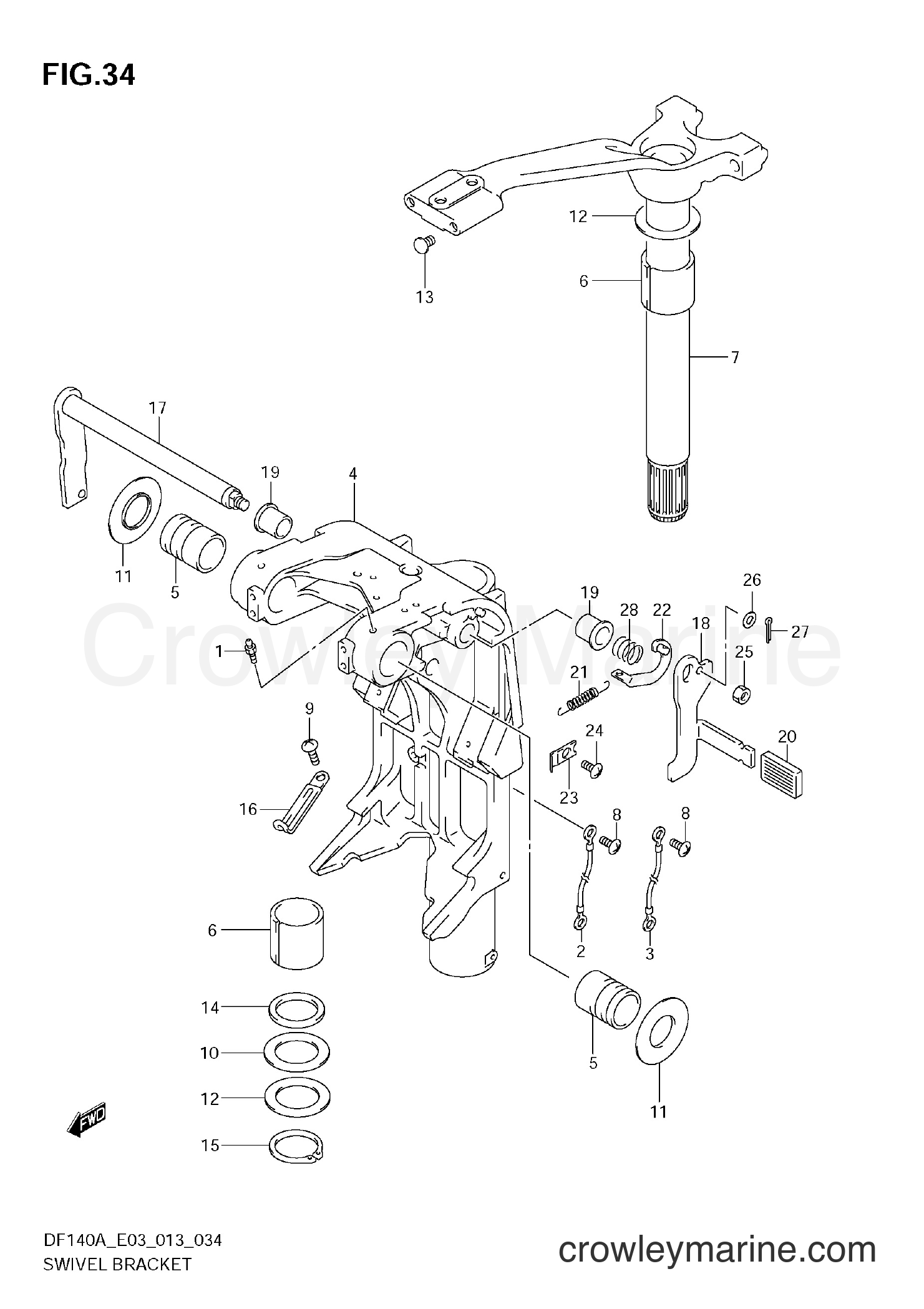 Suzuki Marine DF140A 310001~ - SWIVEL BRACKET (DF140AZ E03)