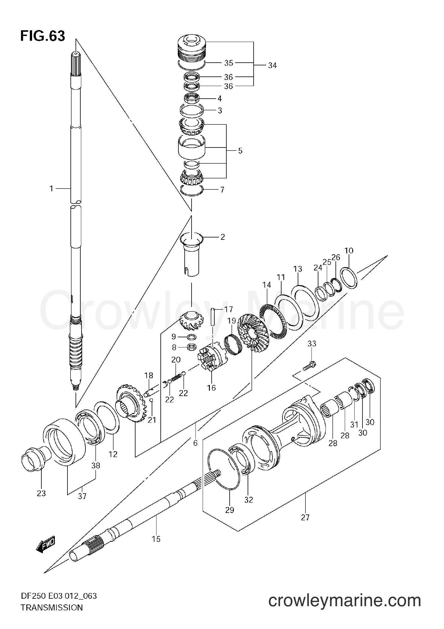 Suzuki Marine DF250 210001~ - TRANSMISSION (DF200Z E3)