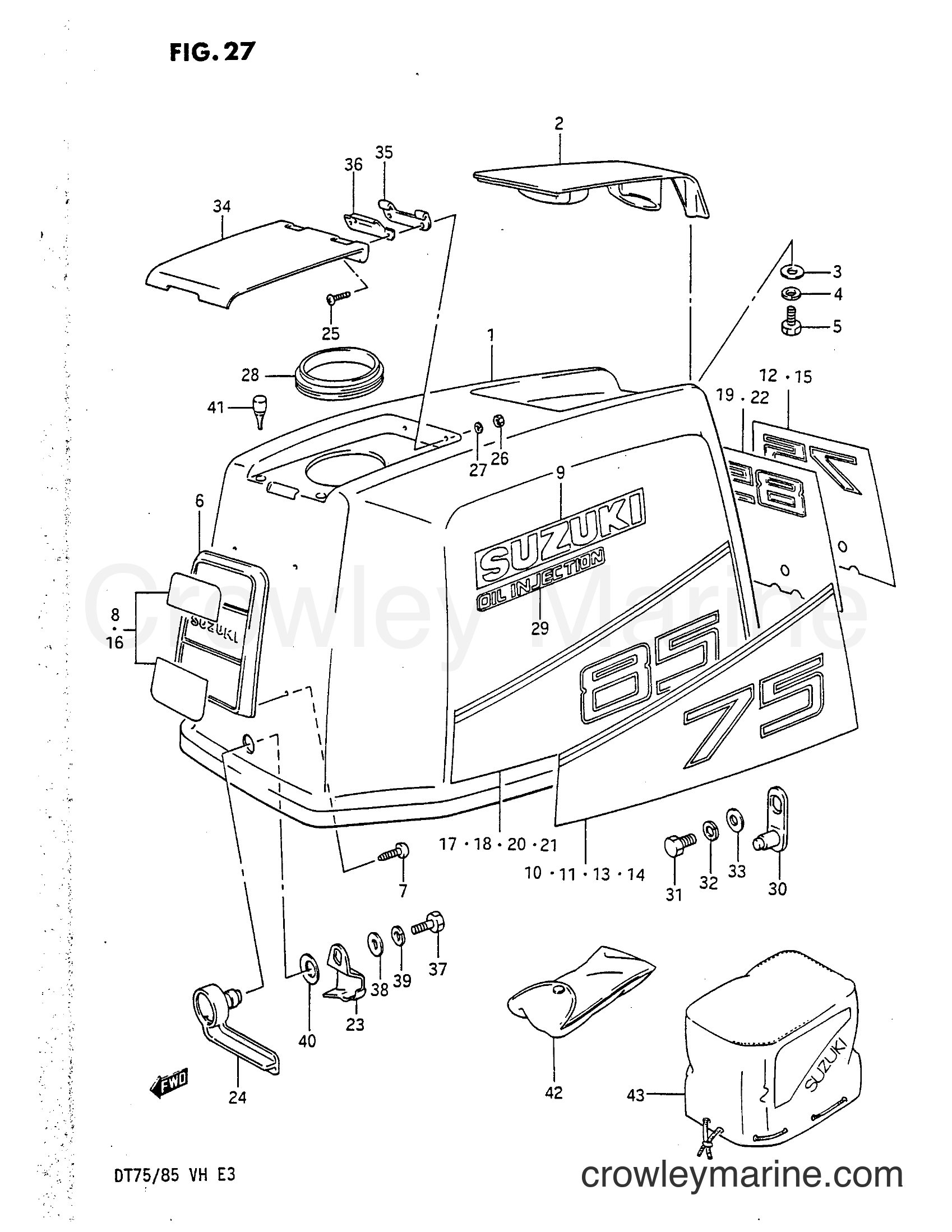 Suzuki Marine DT75 - ENGINE COVER                                                        02M01T