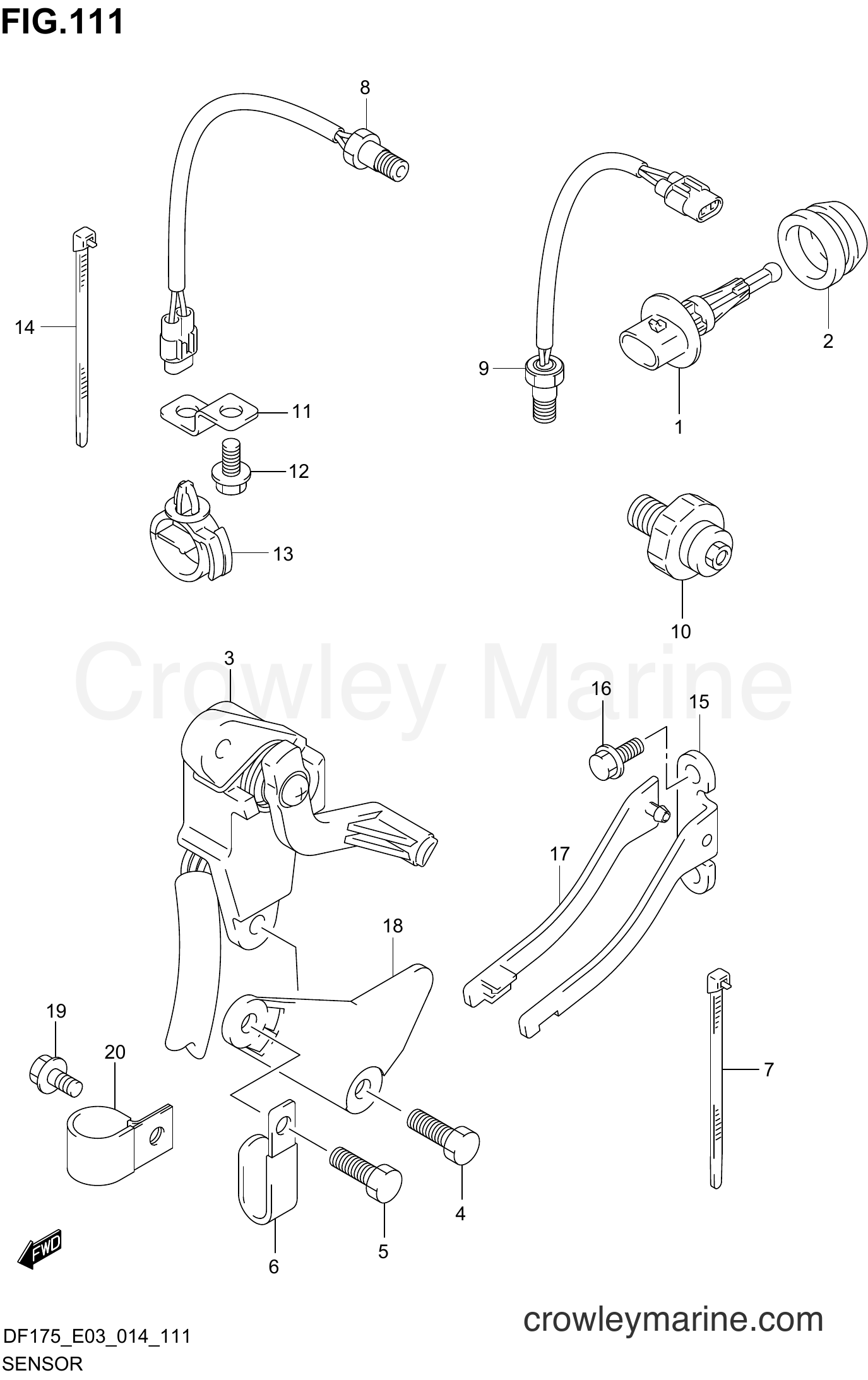 Suzuki Marine DF175Z 41001~ - SENSOR (DF175Z E03)
