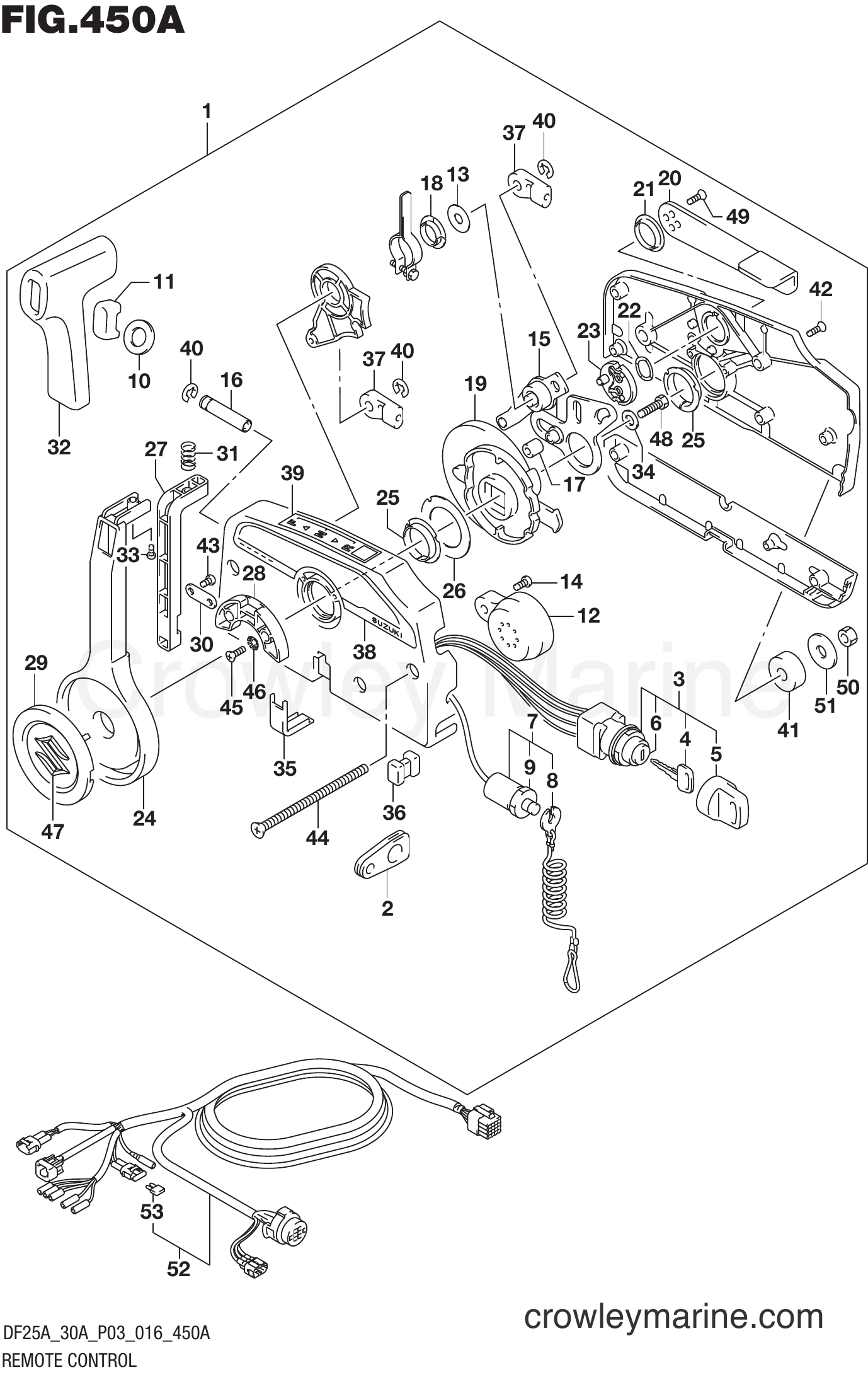 Suzuki Marine DF25A 610001~ - REMOTE CONTROL (DF25AR P03)