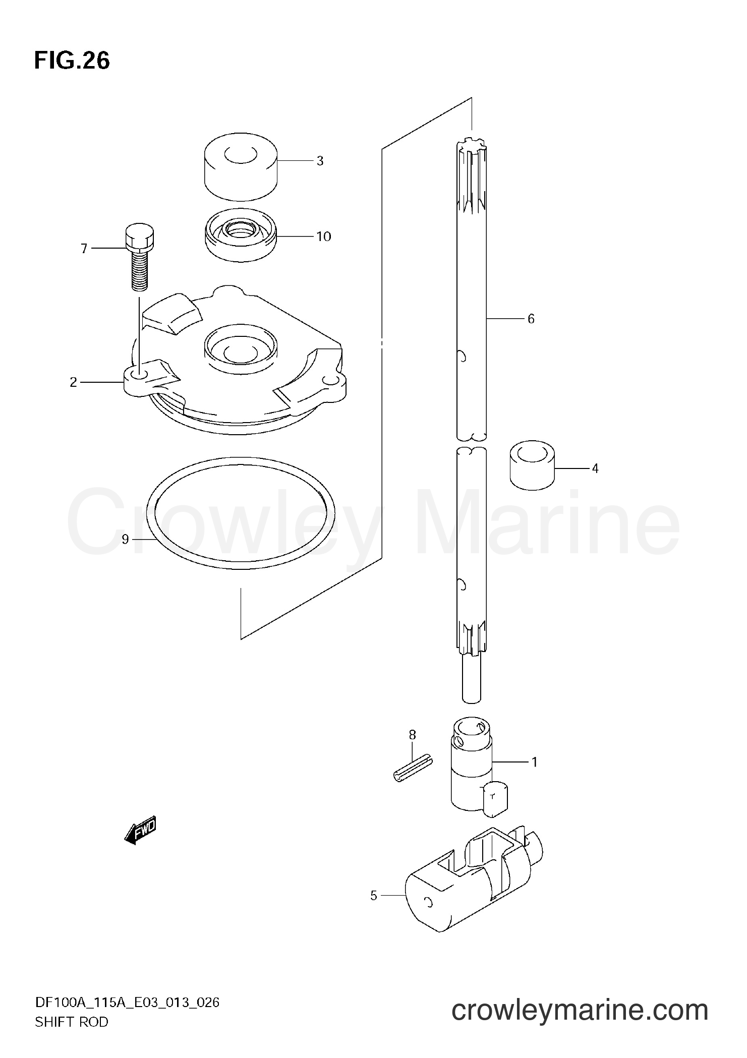 Suzuki Marine DF115A 310001~ - SHIFT ROD (DF115AZ E03)