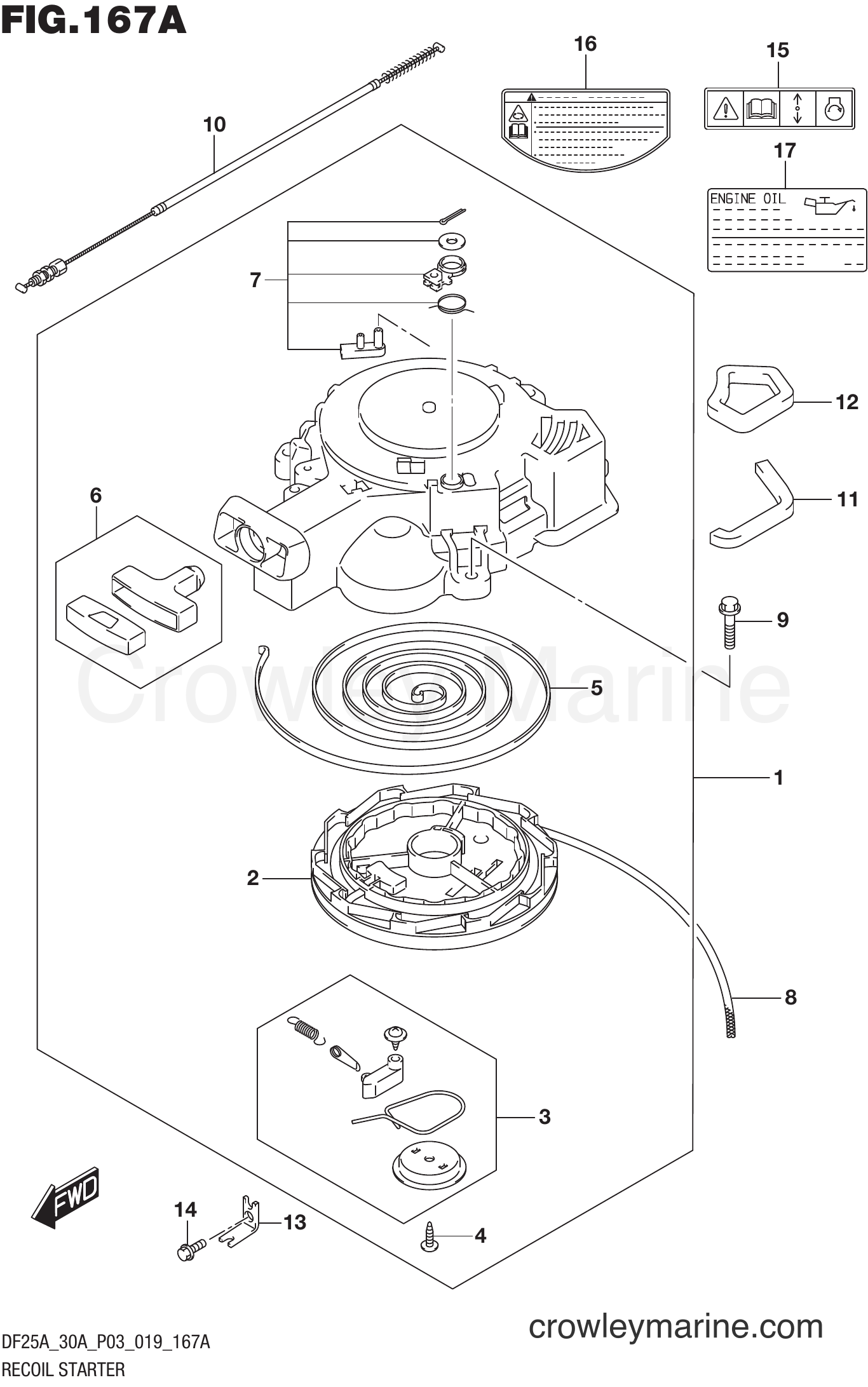 Suzuki Marine DF25A 910001~ - RECOIL STARTER