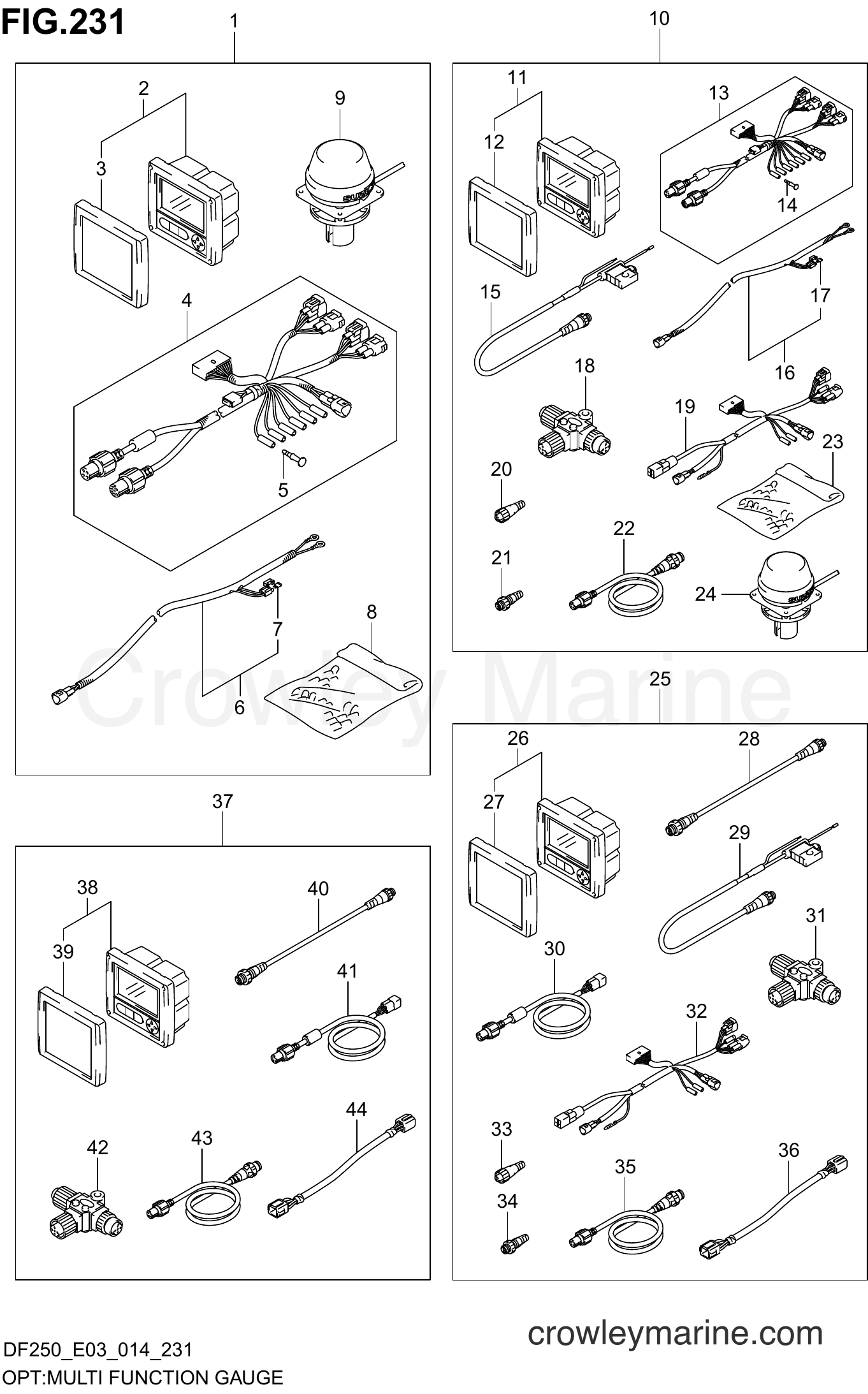 Suzuki Marine DF250 410001~ - OPT:MULTI FUNCTION GAUGE