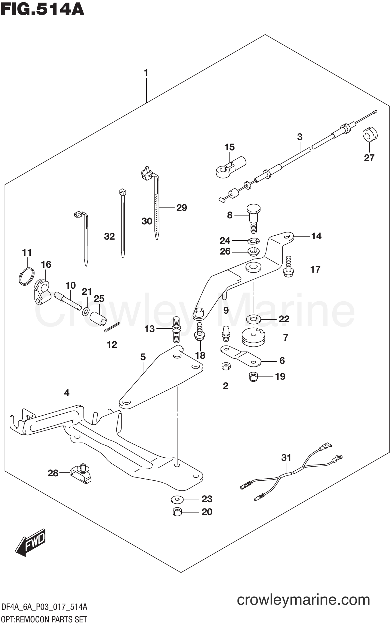 Suzuki Marine DF6A 710001~ - OPT:REMOCON PARTS SET