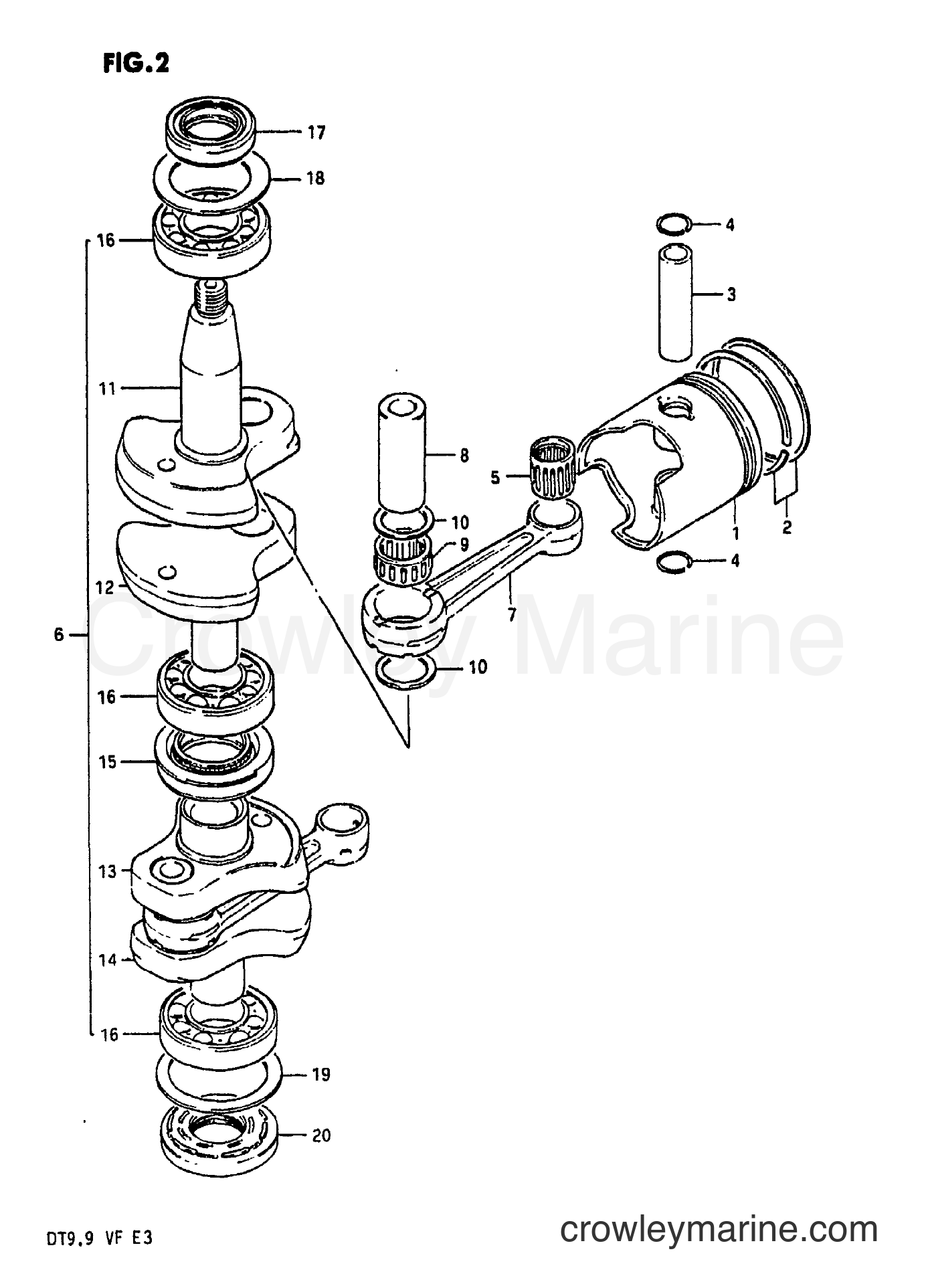 Suzuki Marine DT9.9 - CRANKSHAFT
