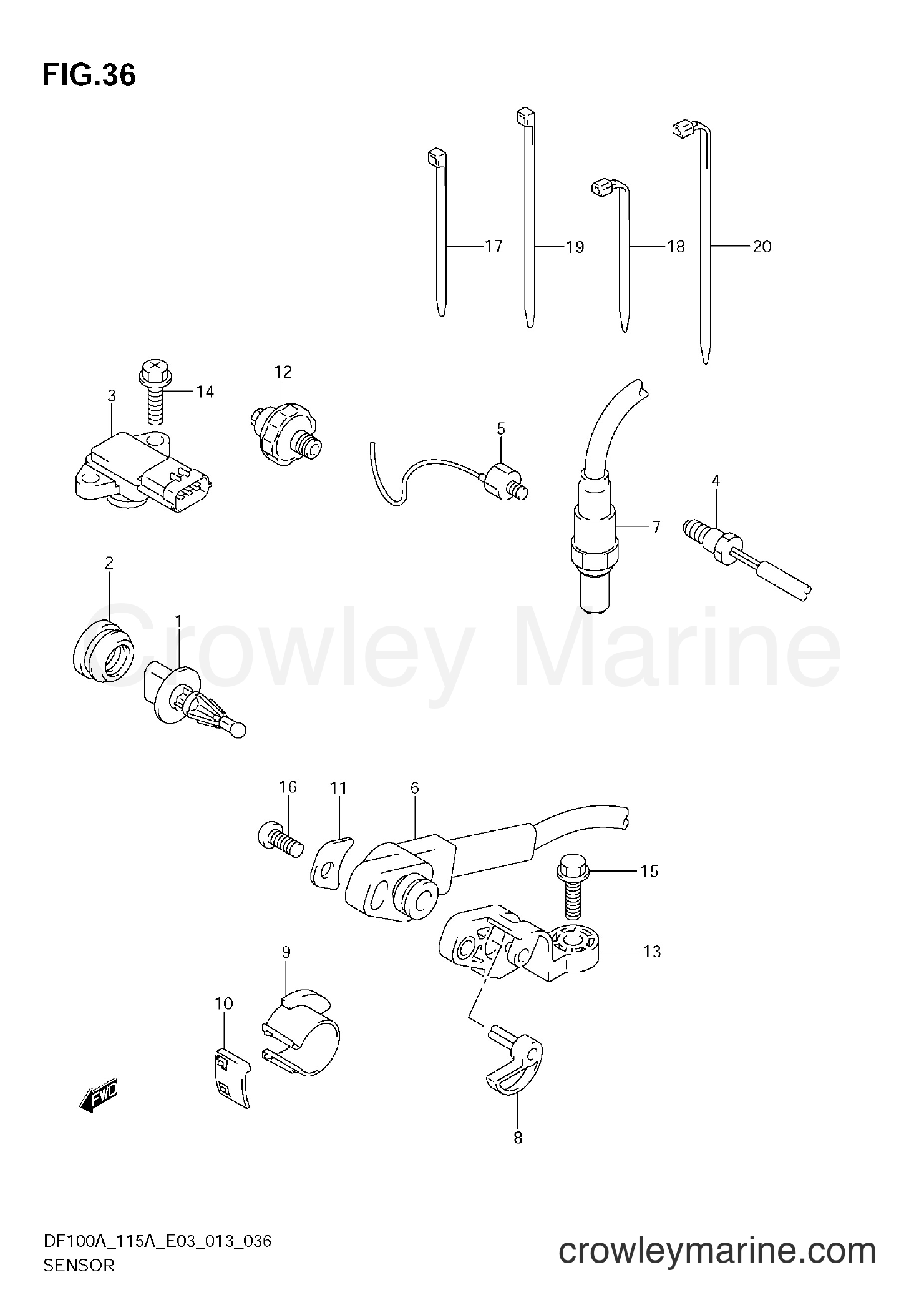 Suzuki Marine DF100A 310001~ - SENSOR (DF115AZ E03)
