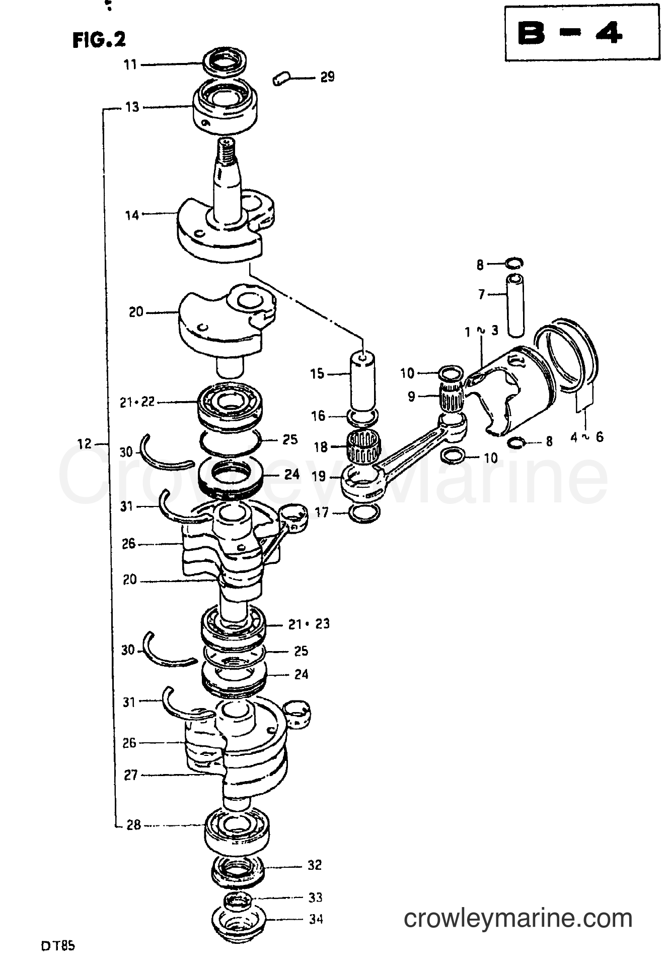 Suzuki Marine DT85 - CRANKSHAFT