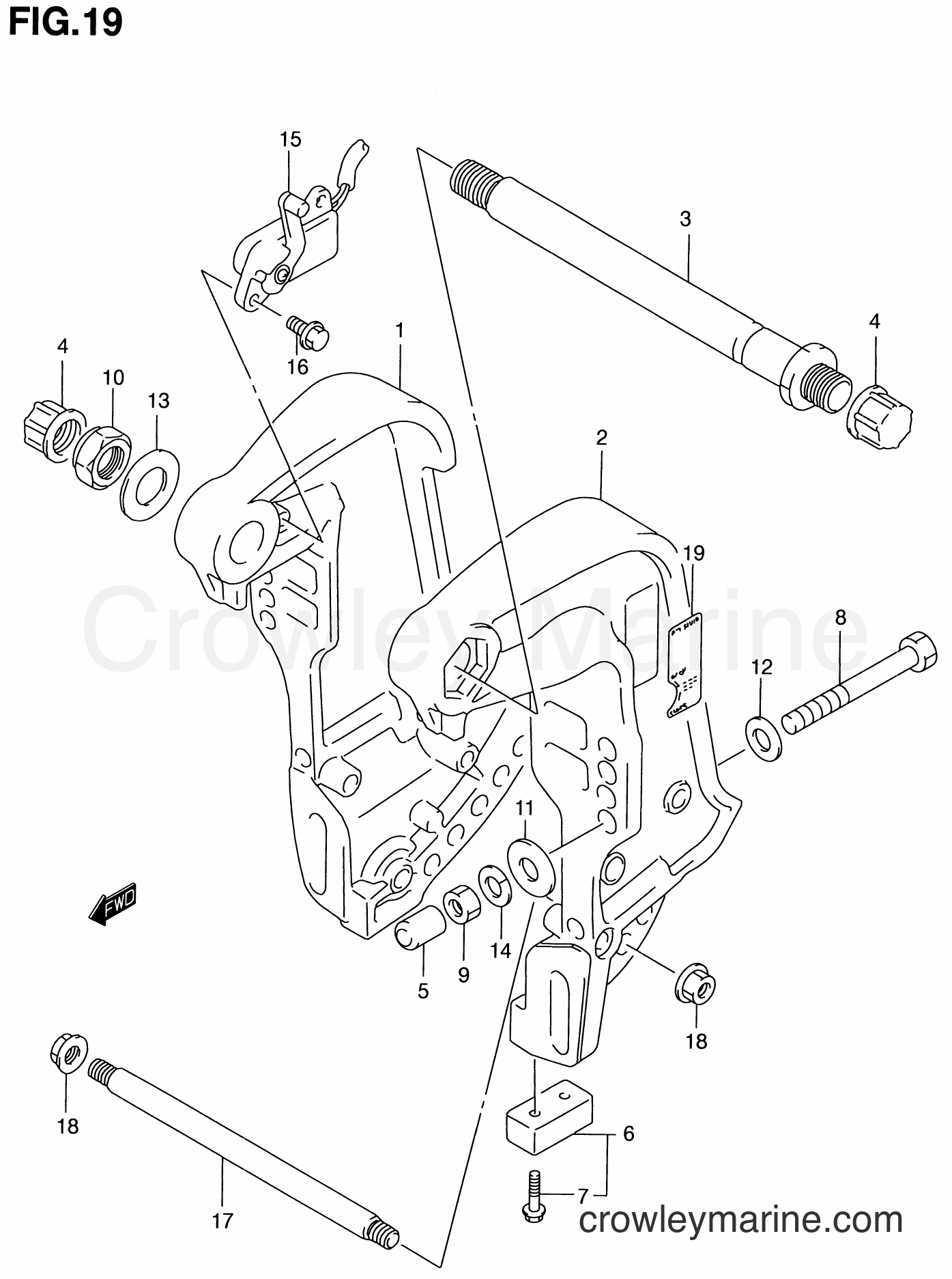 Suzuki Marine DT100 - CLAMP BRACKET