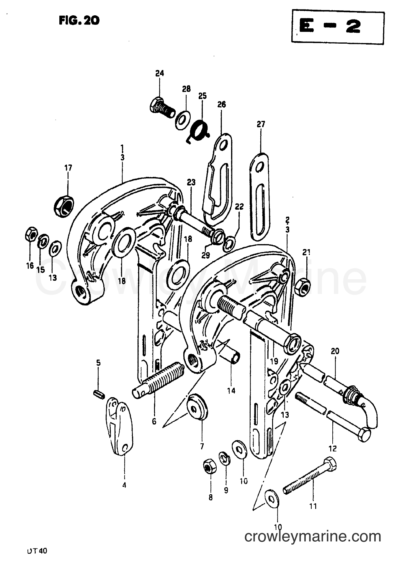 Suzuki Marine DT40 - CLAMP BRACKET