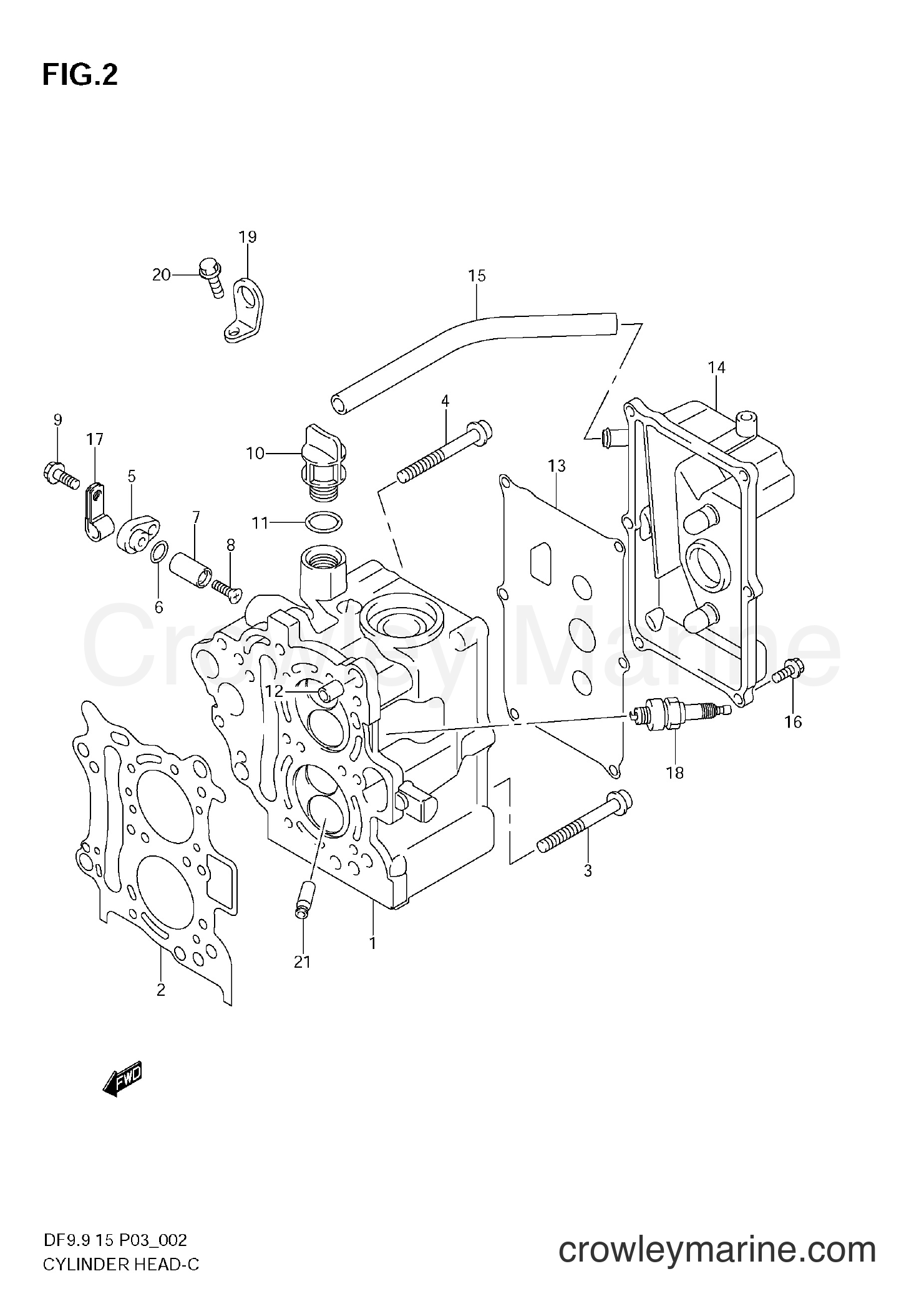 Suzuki Marine DF9.9 - CYLINDER HEAD (MODEL:05~)